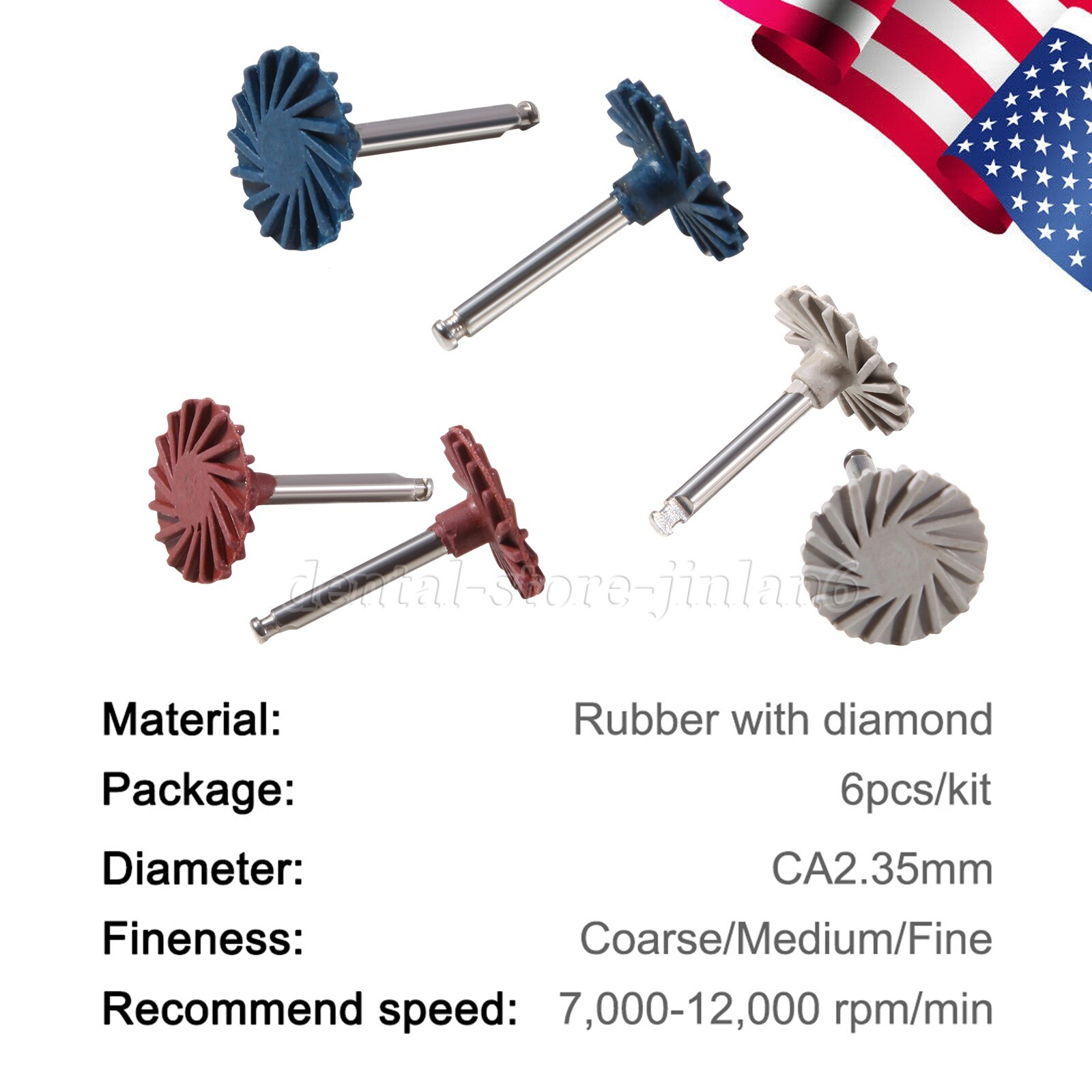 Dental Burs Cups Composite Polishing Diamond System Kit for Low Speed Handpiece