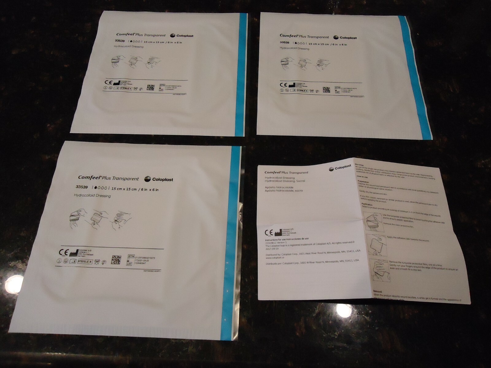 Comfeel Plus Transparent Clear Hydrocolloid Dressing 6″ x 6″ (Box of 4) # 33539