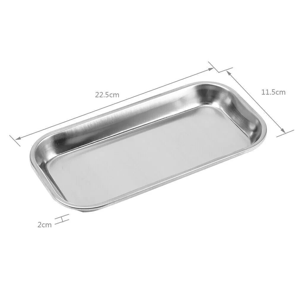 Dental Separate Divided Plastic Tray Kidney Stainless Steel Set Up Flat Tray