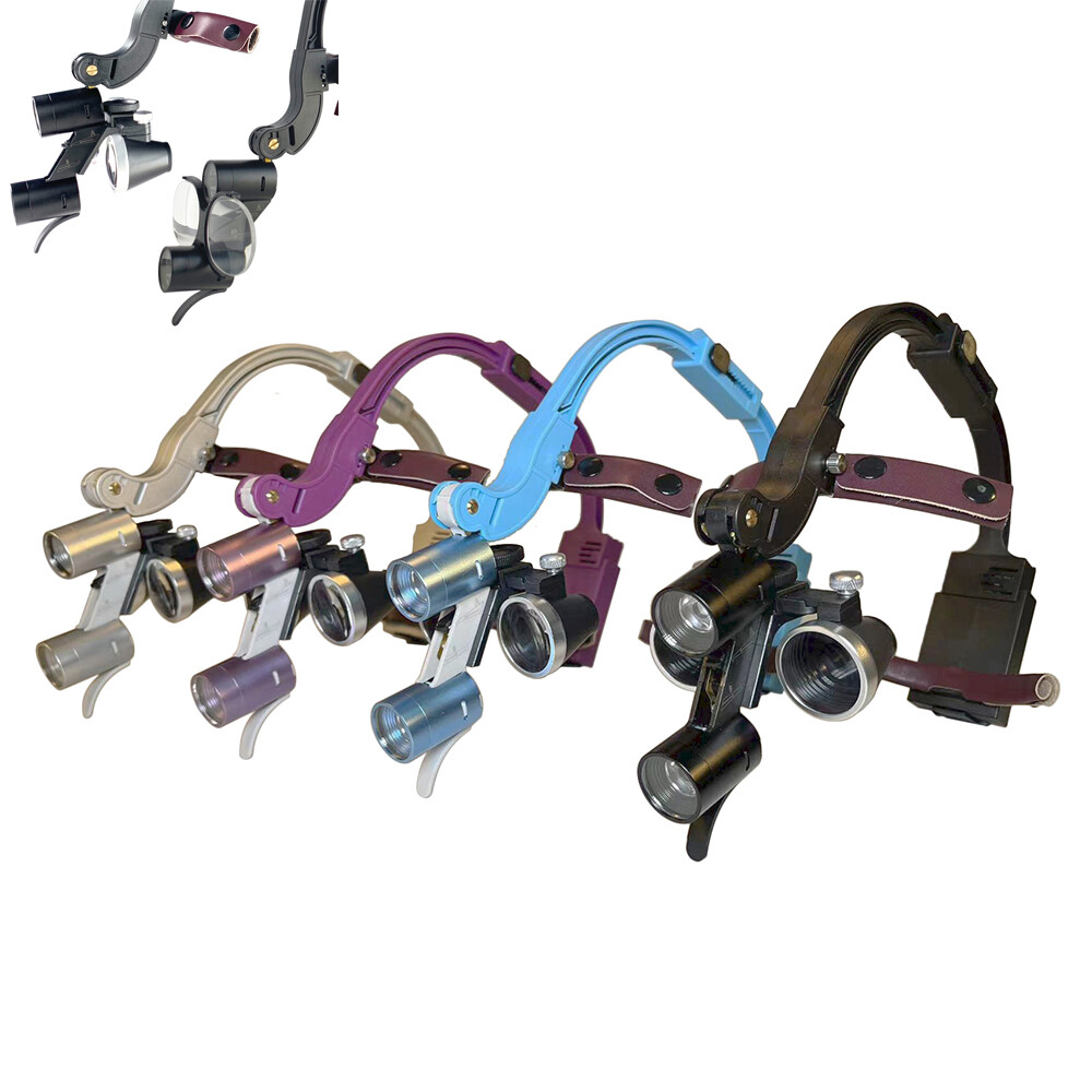 Wireless Dental 3.5X Binocular Loupes with 5W 2 LED Head Light Magnifying Glass