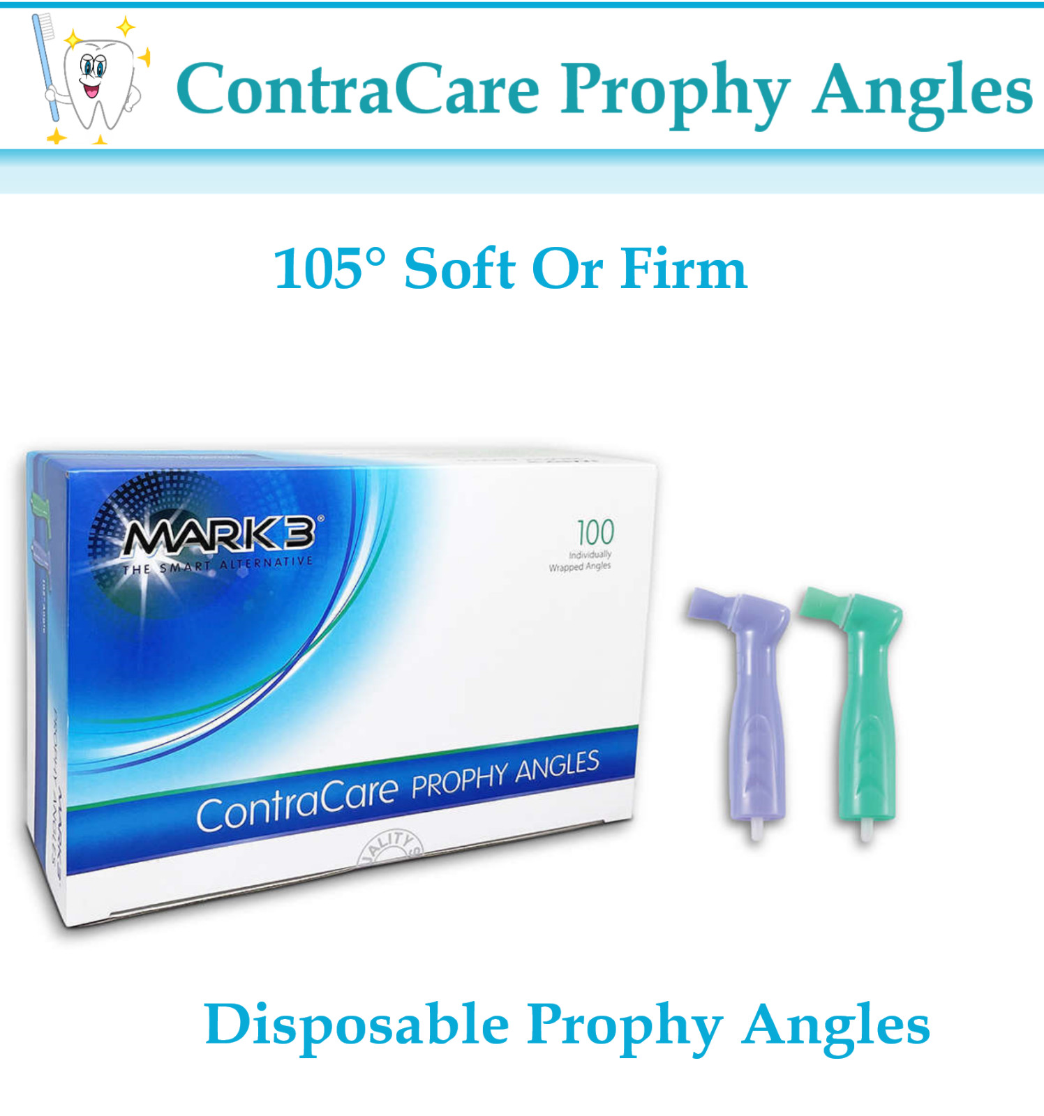 Dental Prophy Angles ContraCare Disposable 105°, Soft / Firm- MARK3