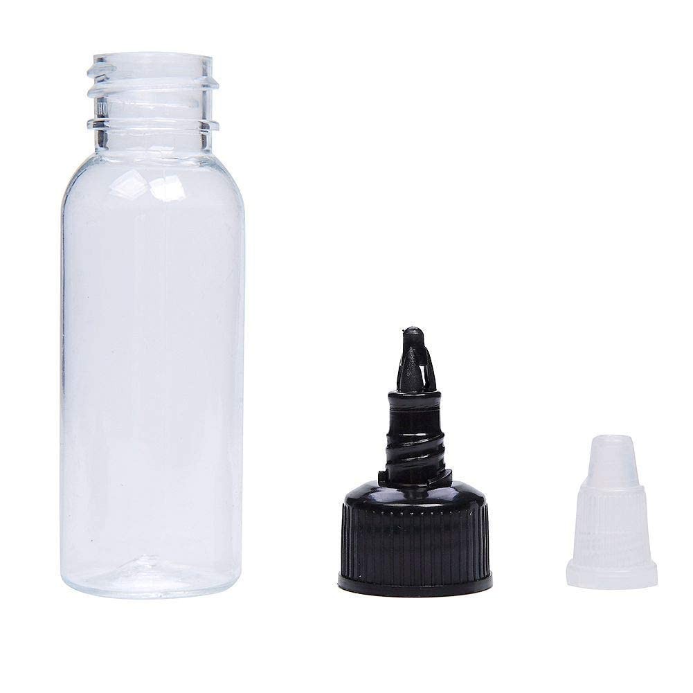 8Pcs 2 oz Squeeze Bottles Dispensing Plastic with 8pcs 2oz, clear