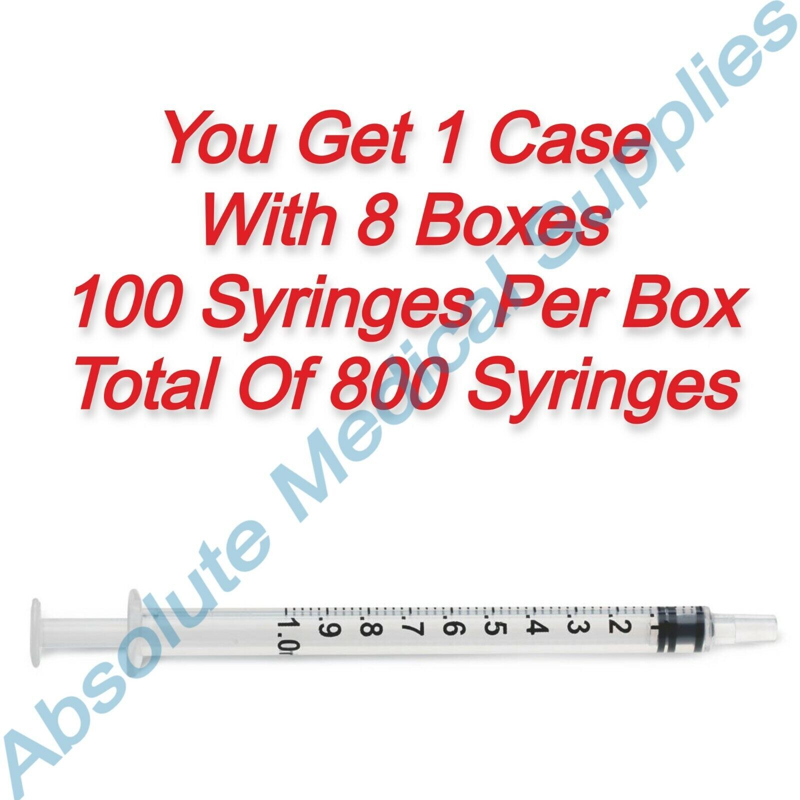 *800-Pieces* Medline 1mL Sterile Disposable Syringe Luer Slip SYR101020