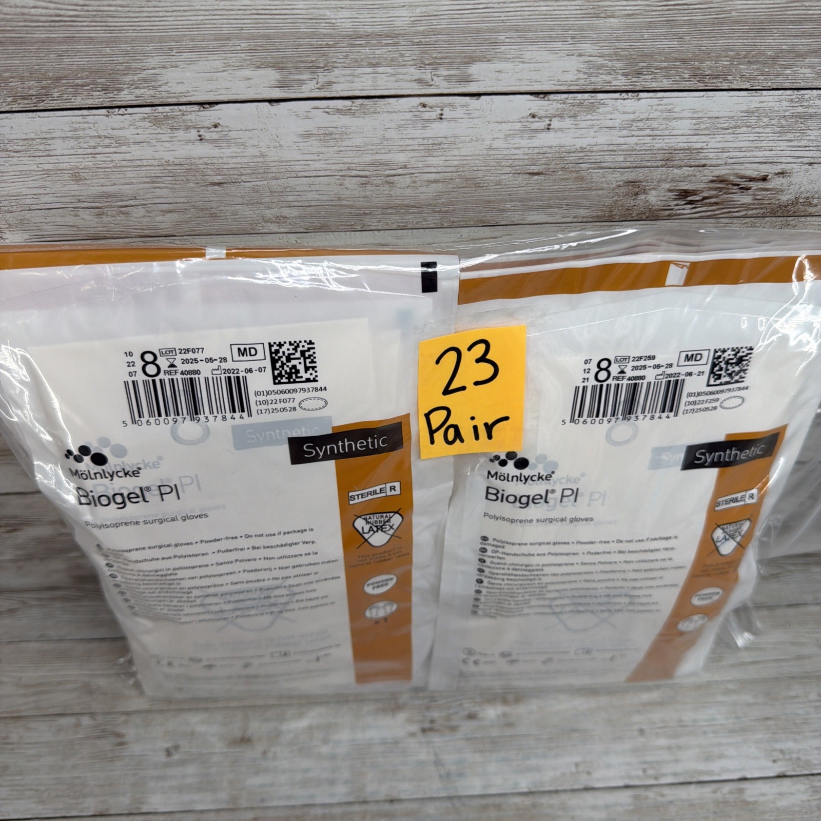 Biogel PI Surgical Gloves Sterile PF Molnlycke, *23 Pair* Size: 8 *See Date*