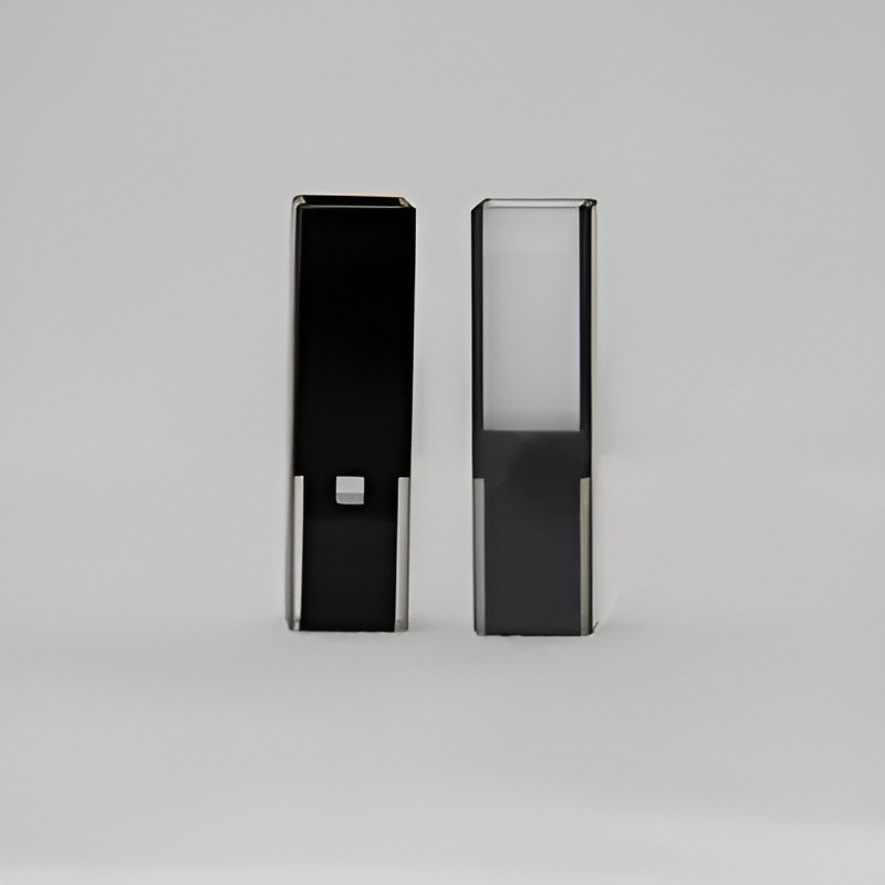 2pcs Ultra Micro Quartz Cuvette 10-100uL Microliters Z= 8.5mm 15mm PTFE Lid