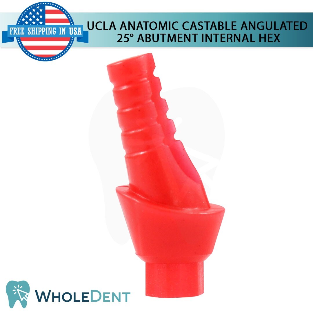 5x UCLA Angulated Anatomic Fully Castable Abutment 25° Int Hex Instrument Tool