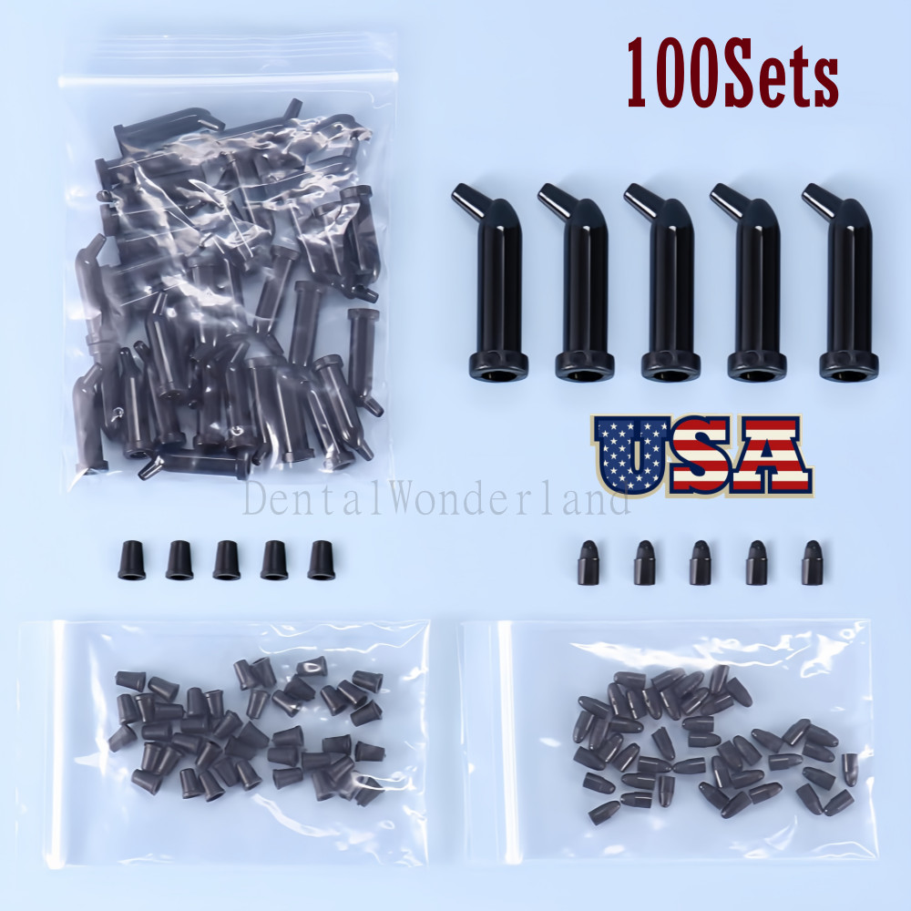 Dental Composite Resin Dispenser Gun Applicator Tips Syringe Capsules Tube Plugs