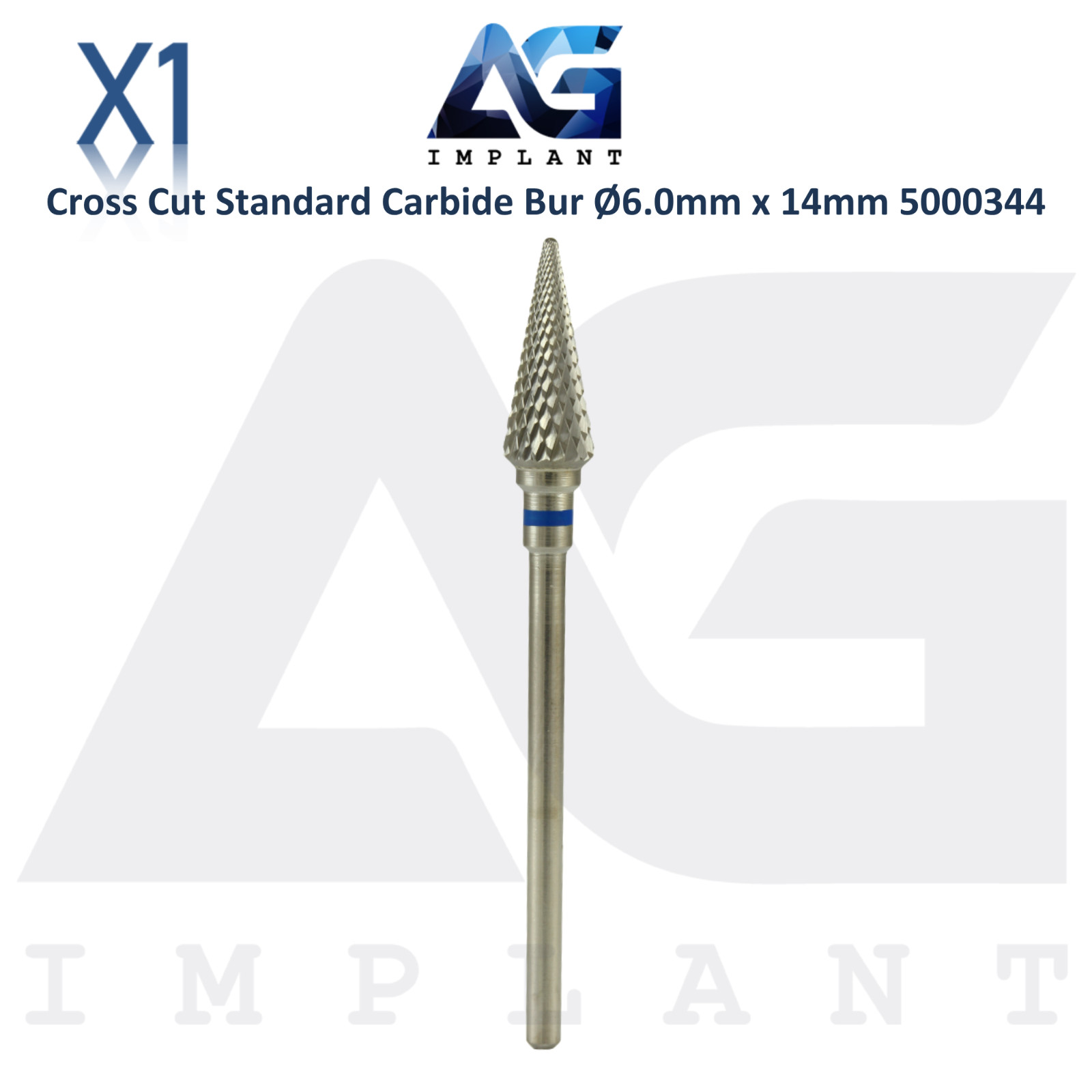 Dental Wilson Cross Cut Standard Bur Ø6.0x14mm Tungsten Carbide 5000344