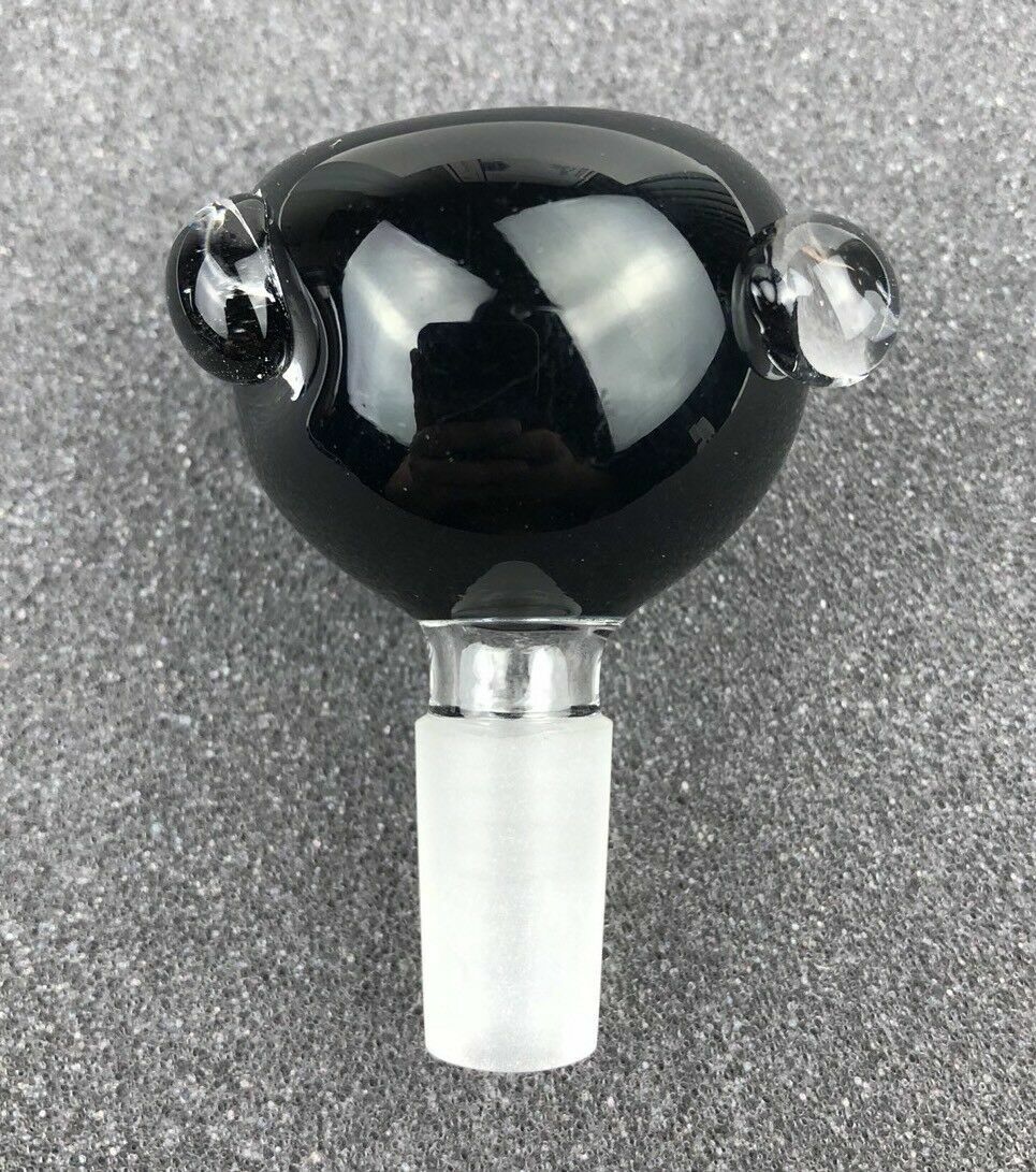14mm / 18mm Black Round Glass Slide Bowl