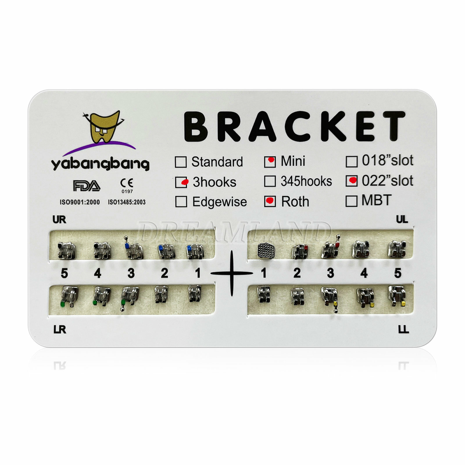 10 Dental Orthodontic Metal Brackets Braces Mini Roth 022Slot 3Hooks ARCZ