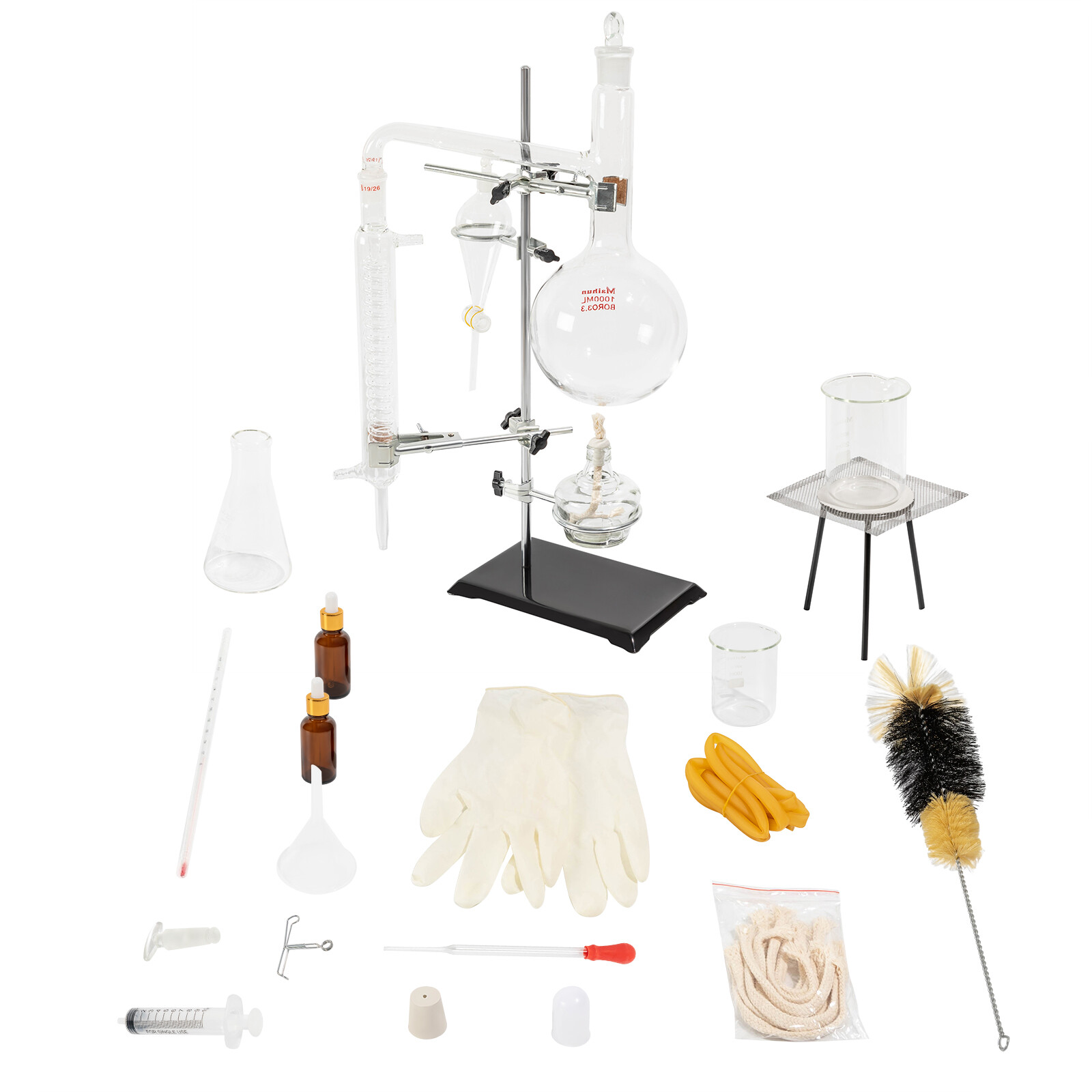 High Borosilicate Glass Distillation Equipment For Essential Oil Extraction