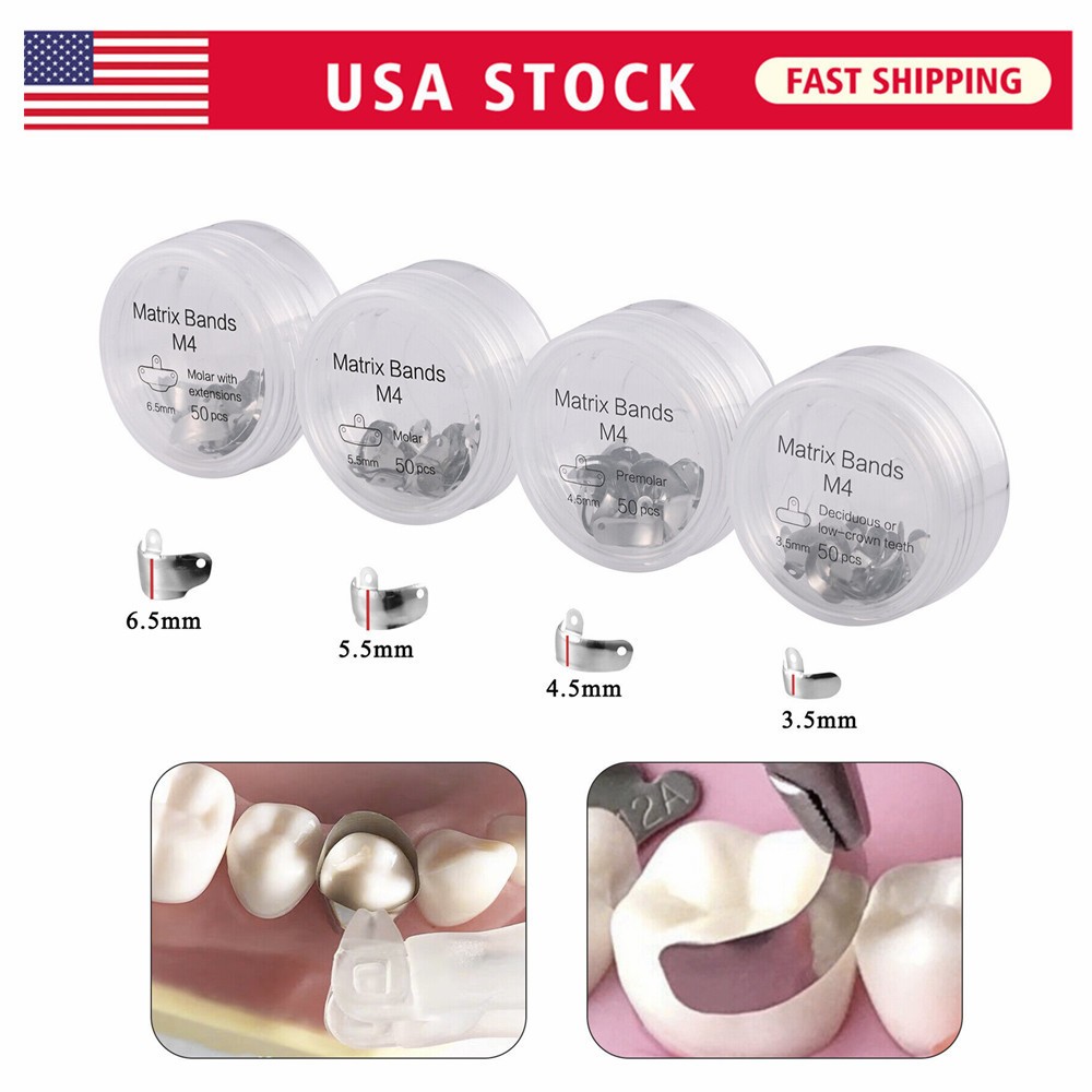 Dental Matrices Bands Sectional Contoured Matrix Refills 3.5/4.5/5.5/6.5 Molar