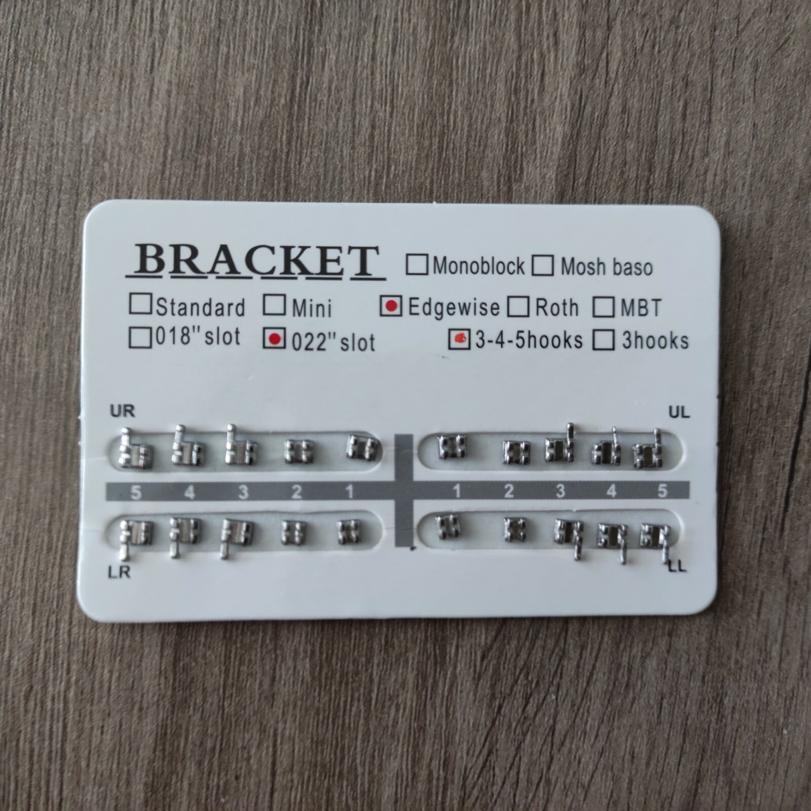 10Sets Dental Brackets Orthodontics Standard Edgewise 0.022 Slot 345 With Hooks