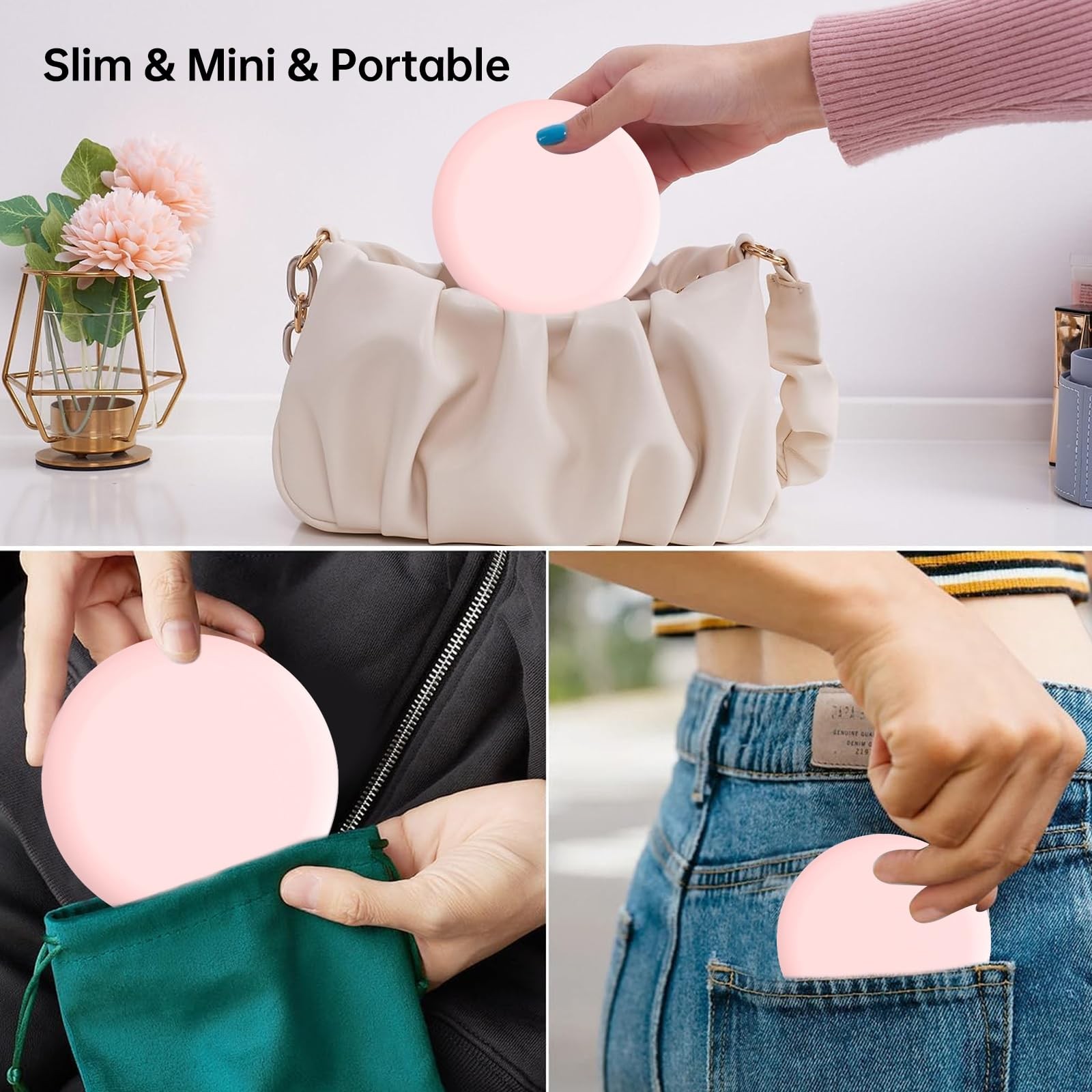 VCAREU Retainer Case, Compatible with Invisalign, Cute Orthodontic Slim Pink