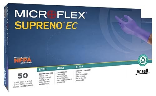 Microflex Supreno Ec Sec 375 Nitrile Gloves Large Violet Blue Pack Of 50