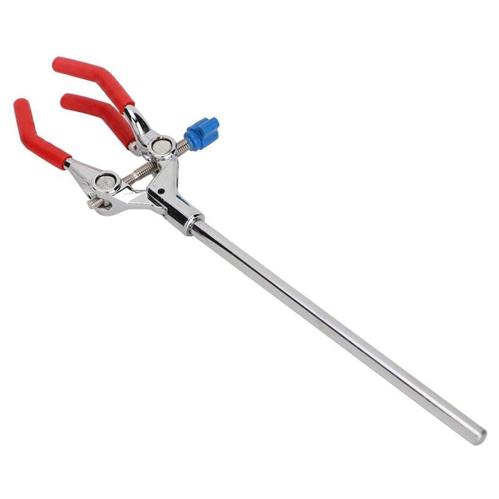 Lab Clamp 28cm 3 Prong Finger Rubber-Coated Head Laboratory Clamp1611