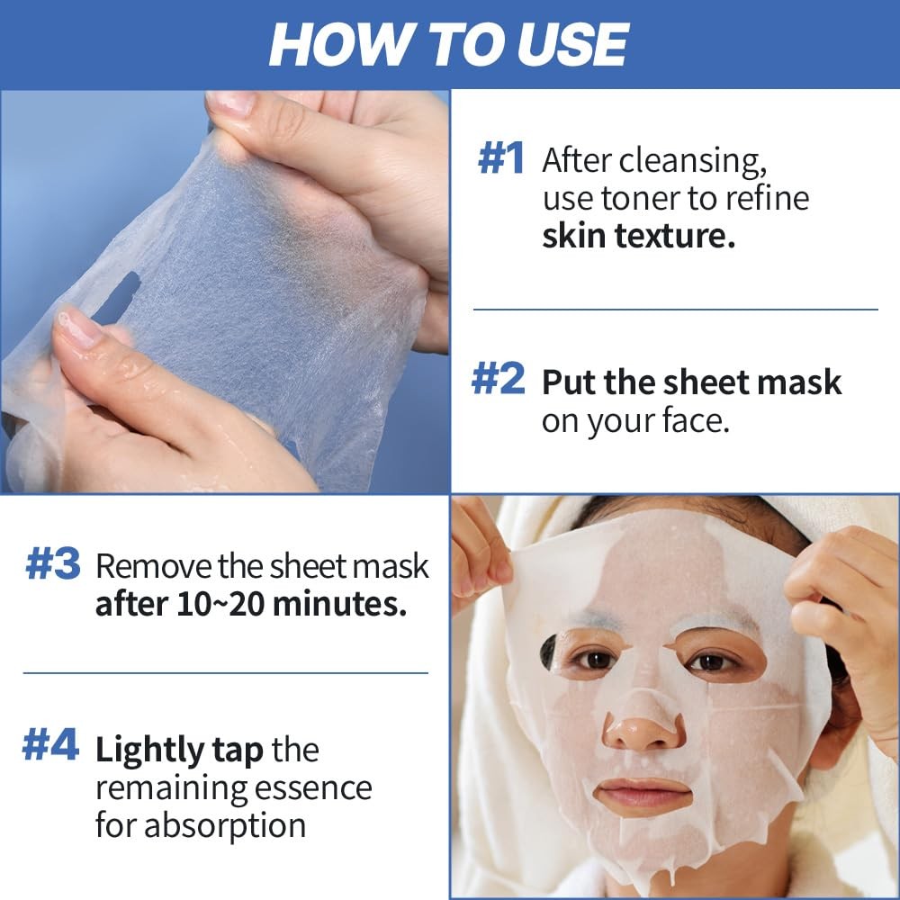 NEXTBEAU Solution Sheet Mask Variety Pack, 10 Count (5 1 (Pack of 10)