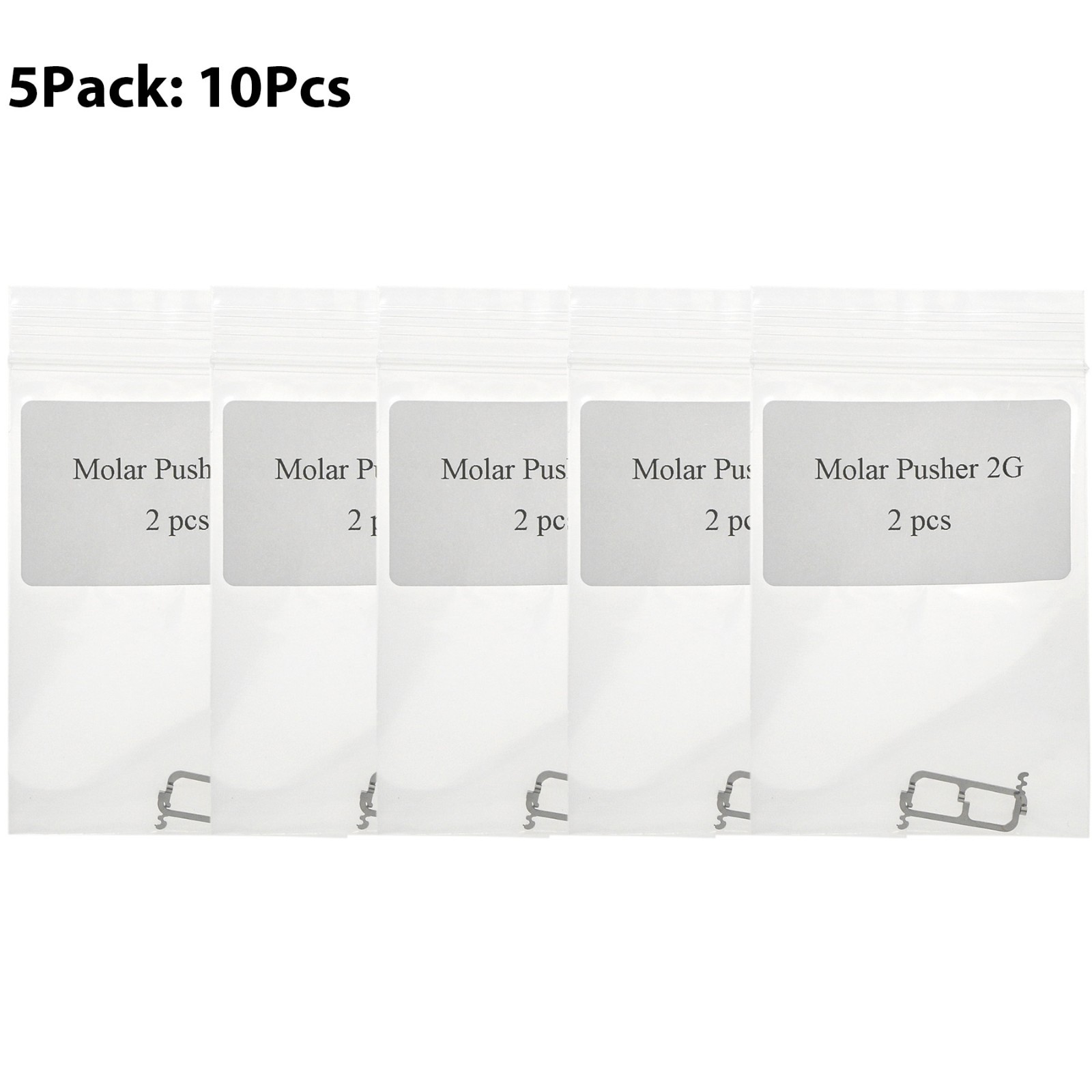 2Pcs/Pack Dental Orthodontic Metal Molar Pusher 2G Left & Right For Braces Bands