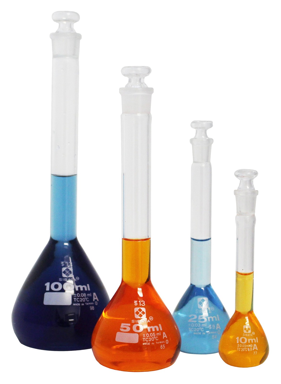 Vee Gee Scientific 202GK-004 Class A Volumetric Flask Glassware Kit in 4 Capa…