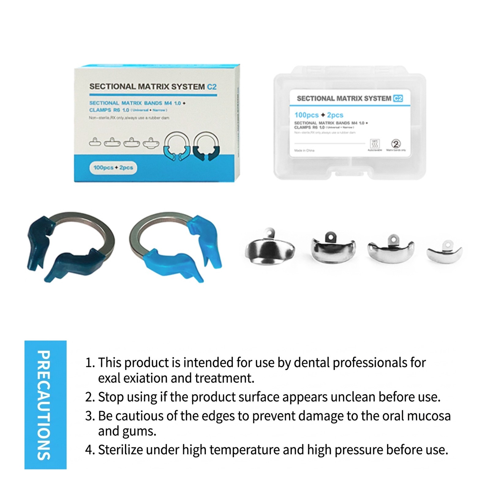 Dental Sectional Matrix System Kit Autoclavable 0.038mm Bands Fit Palodent V3