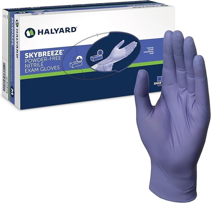 HALYARD Skybreeze Powder Free Nitrile Exam Gloves 3.5 Mil Small 200 Pcs