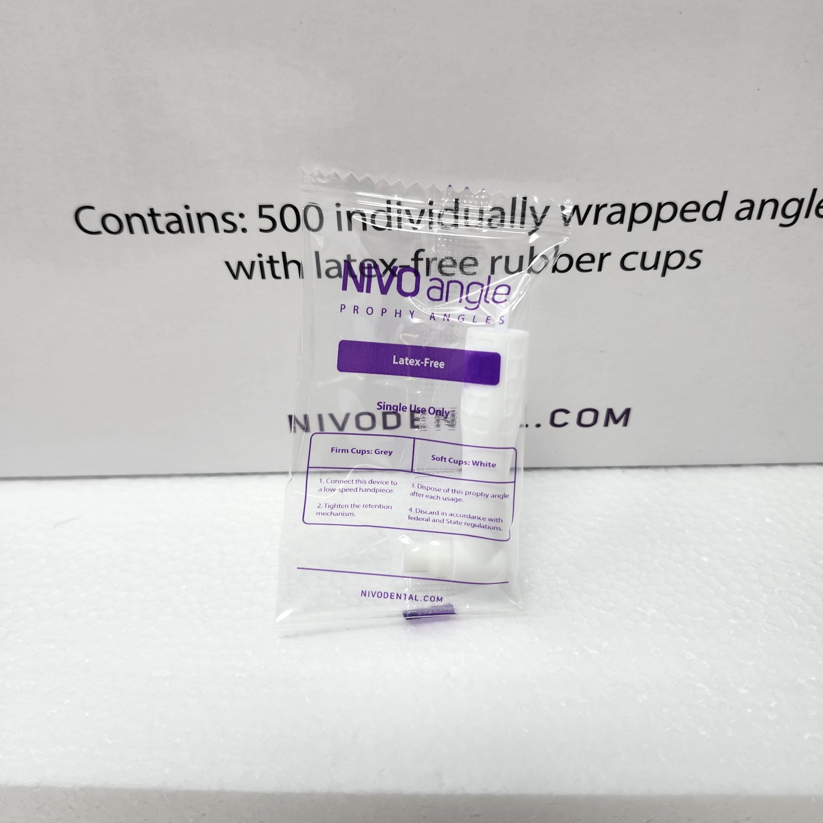 500 Nivo Disposable Prophy Angles White Soft Latex Free Individually Wrapped