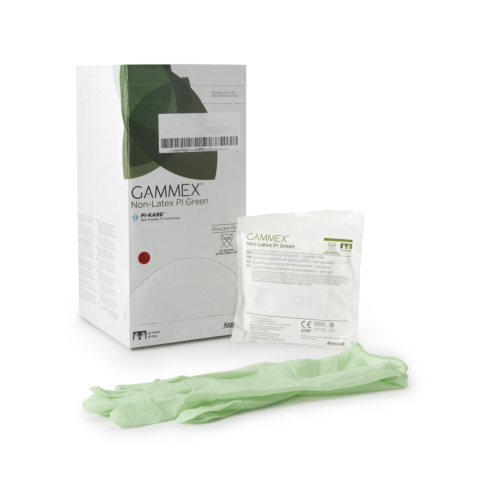 GAMMEX Non-Latex PI Green Polyisoprene Surgical Glove – 50 per Box