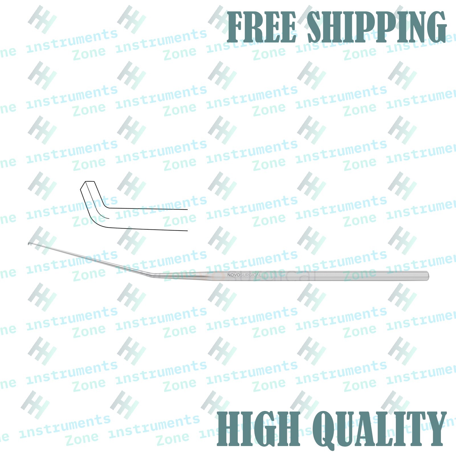7pcs Hough Hoe-Style Elevator 0.5mm Tip Angled Shaft 15cm (6″) ENT Instruments