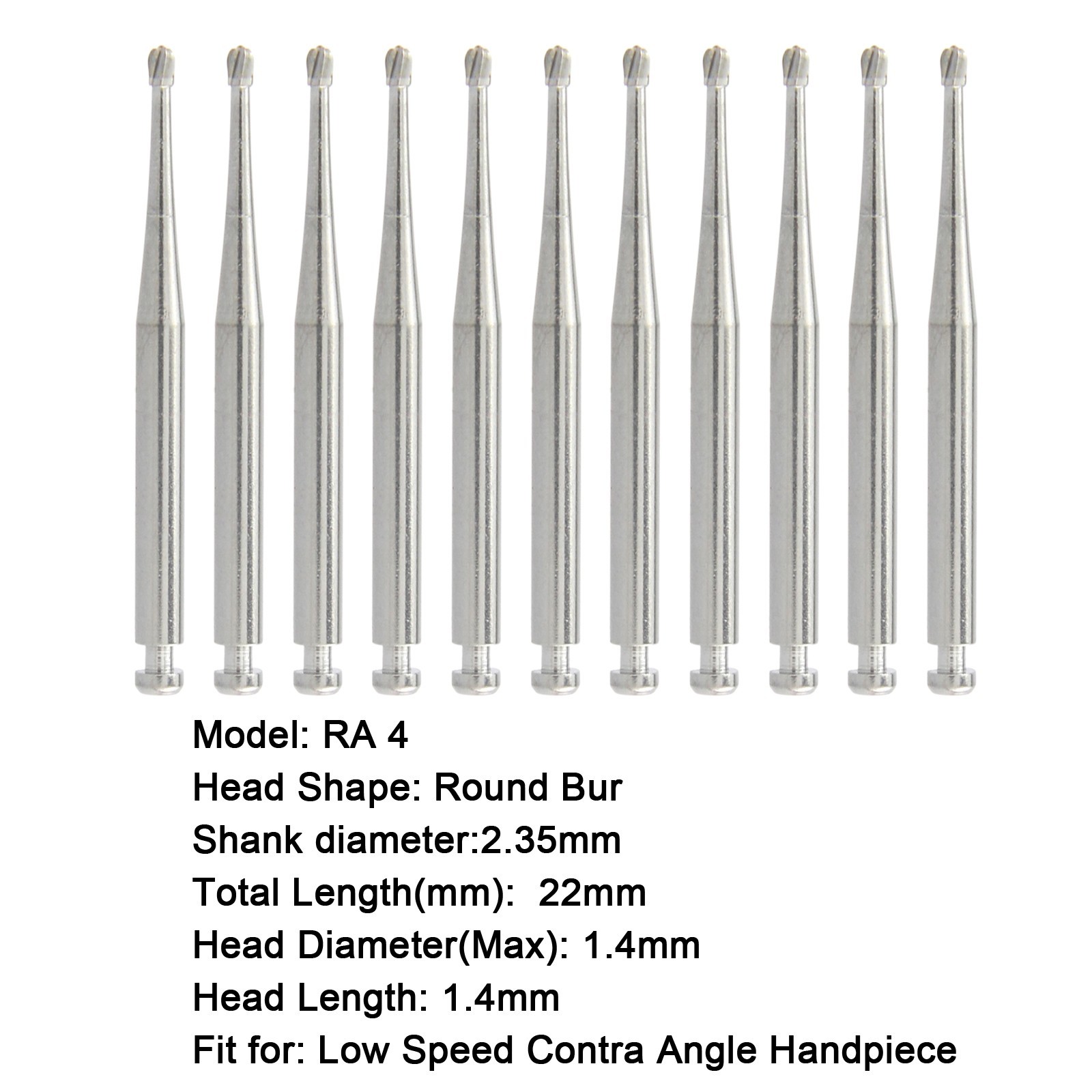 Wave Dental Contra Angle Burs Carbide Latch Round Bur Prima Low Speed Bur RA 4 8
