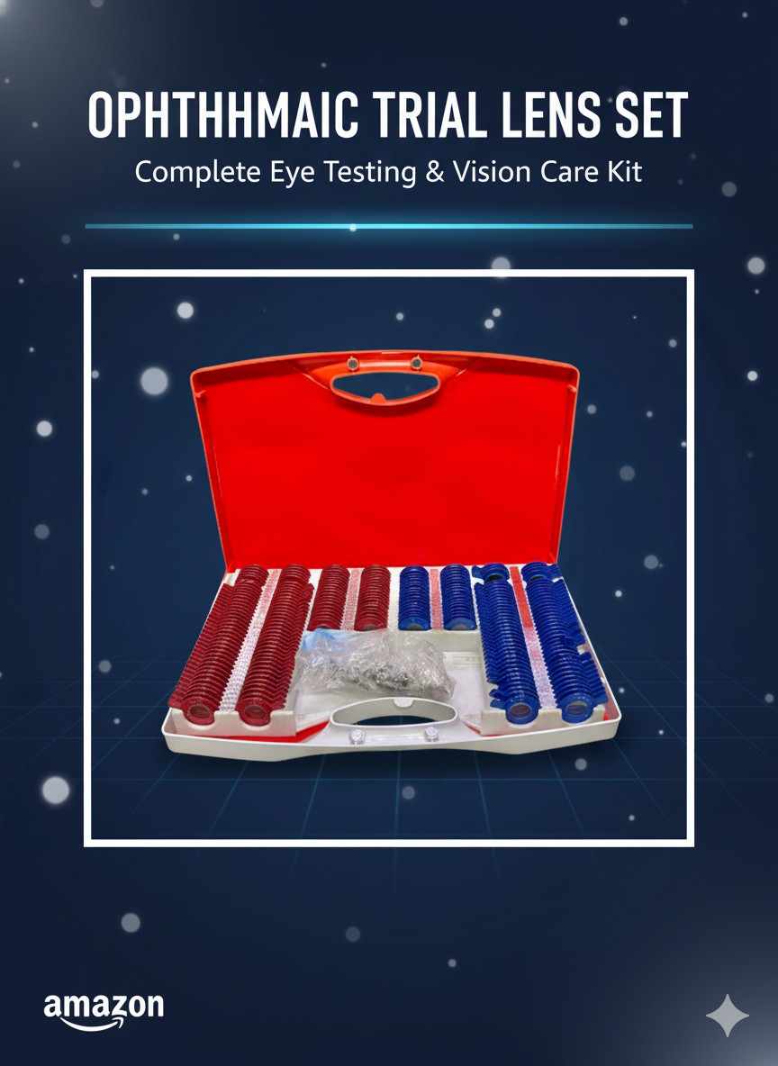 221 PCS Optimed Optometry Optical 38mm Trial Lens Kit Metal Set Plastic Case Box