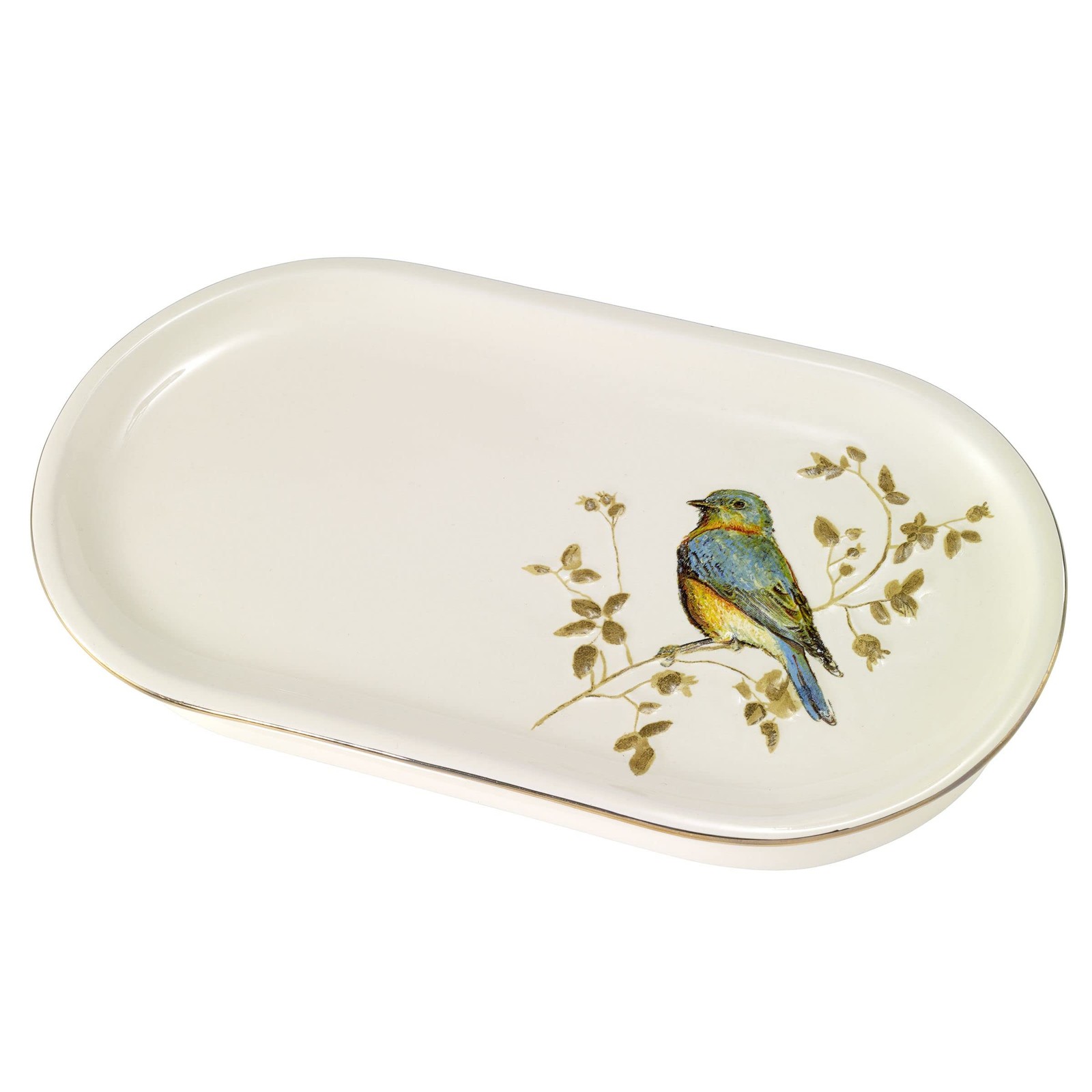 Avanti Gilded Birds Vanity Tray, Decorative Countertop Bath Accessory