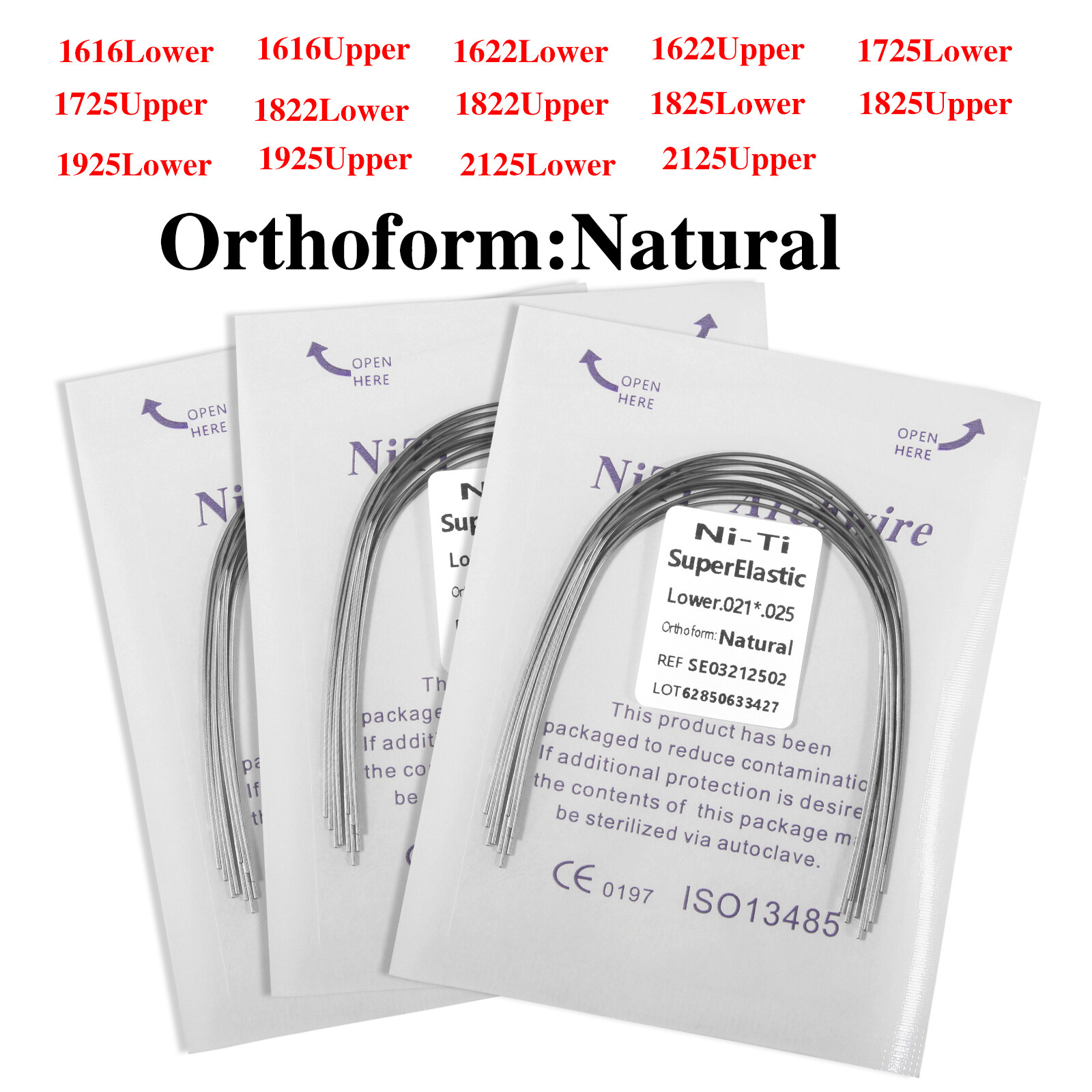 10pcs/pack Dental Orthodontic Arch Wire Rectangular wires NiTi Natural Form po