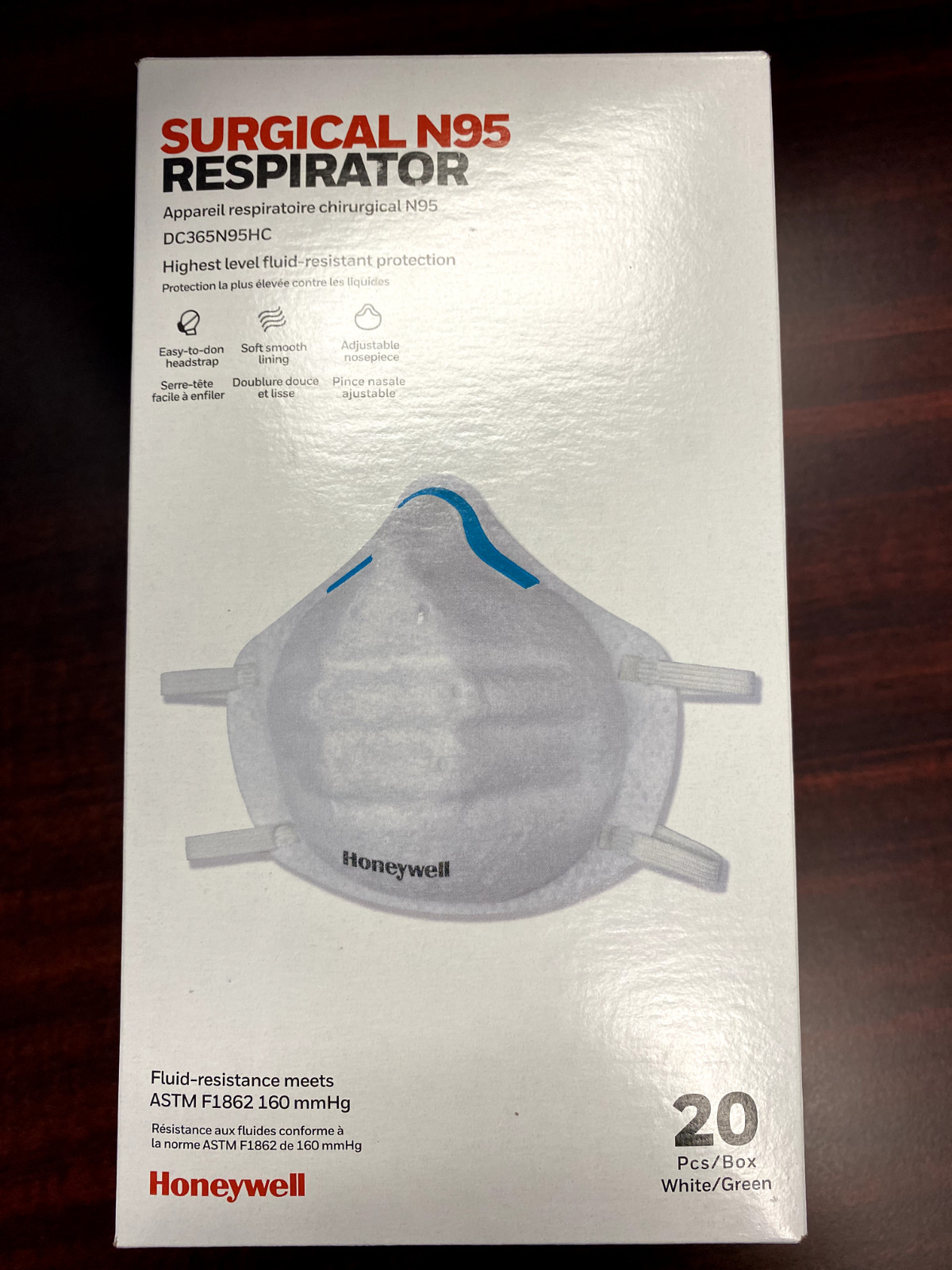 Honeywell Surgical N95 Respirator (DC365N95HC) – Case of 10 box 200 mask total.