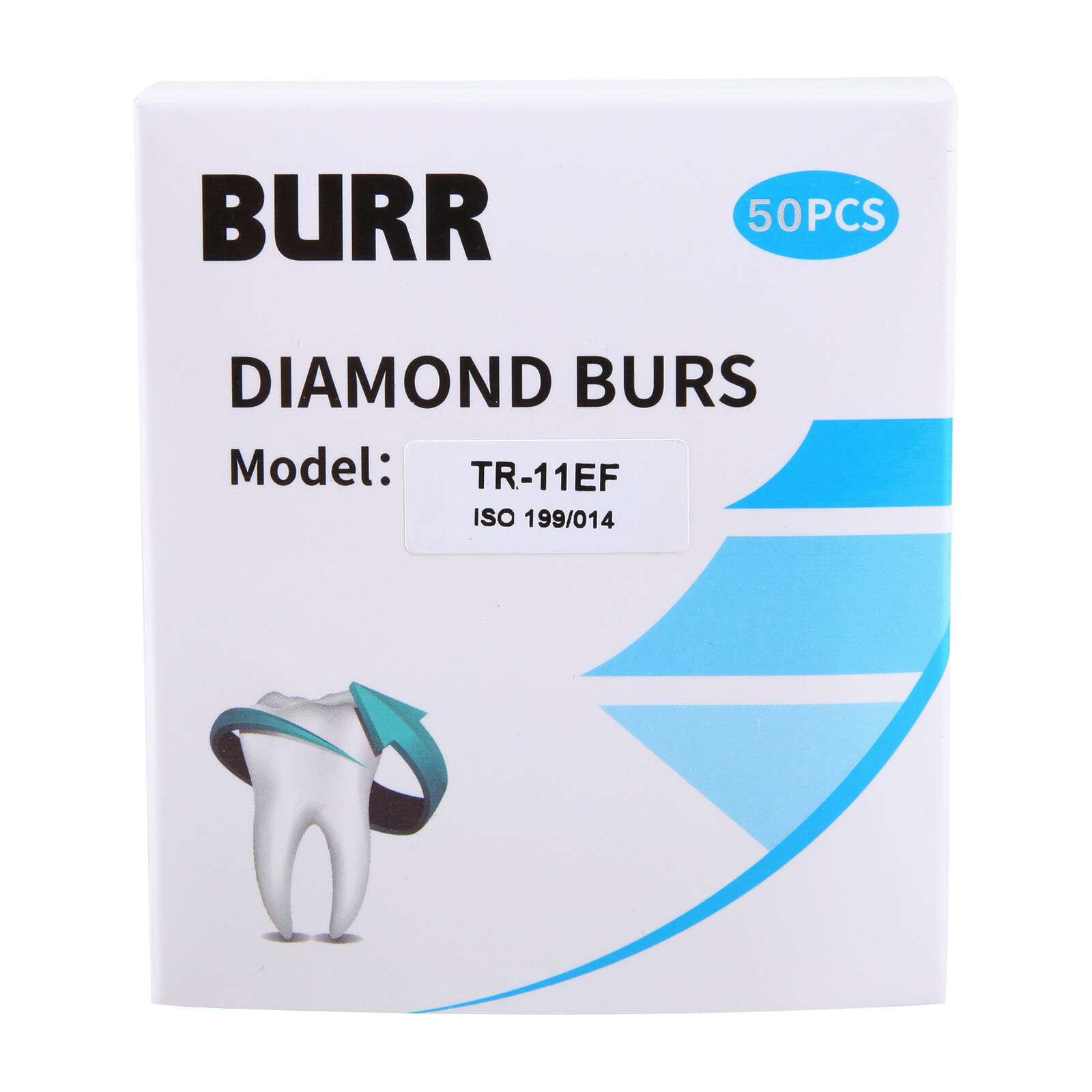10packs Dental Diamond Burs FG1.6MM for High Speed Handpiece Extra Fine TR-11EF