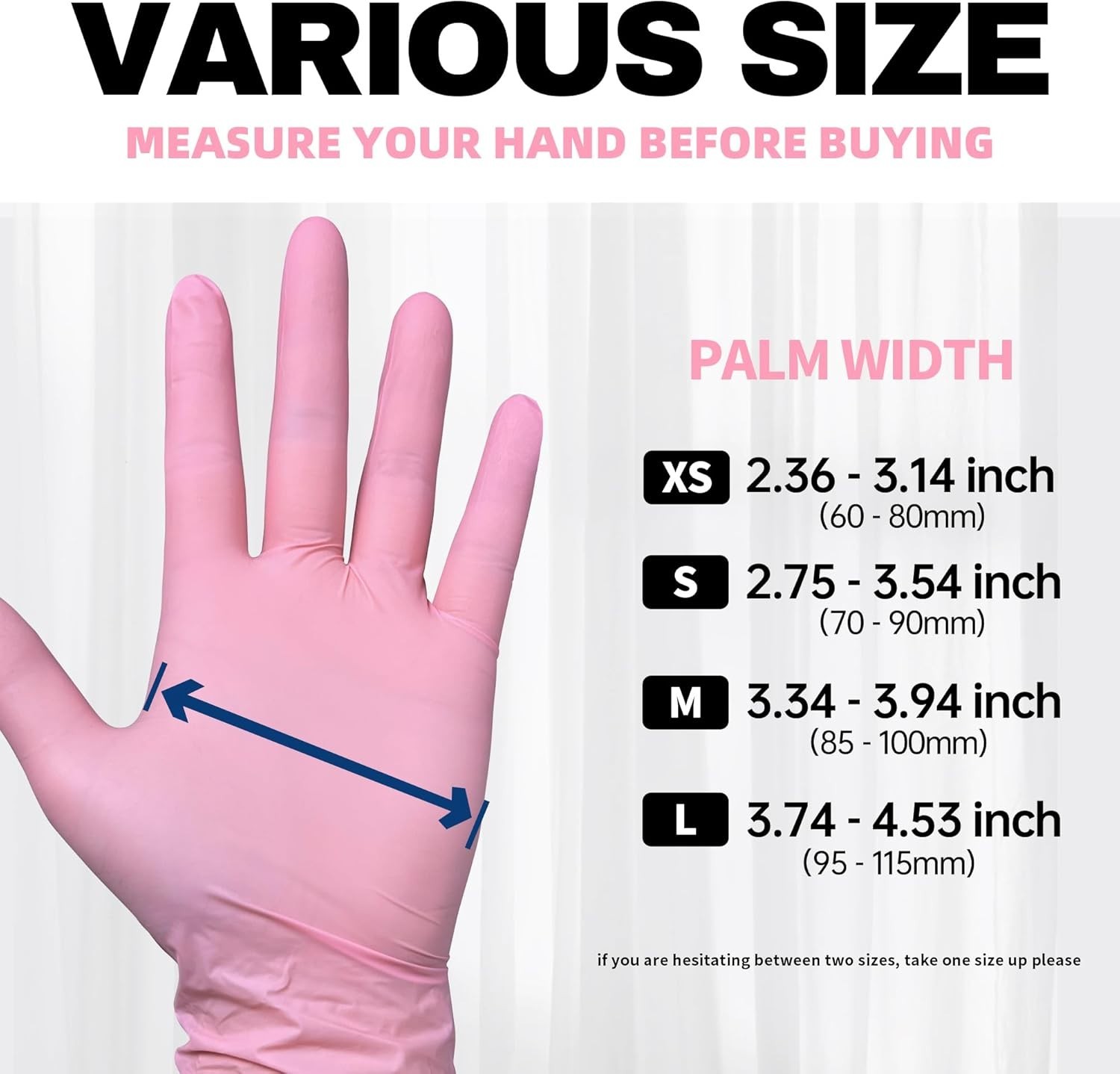 100 Count Nitrile Exam Gloves – Waterproof, Powder-Free, Medium Size Rose Quartz