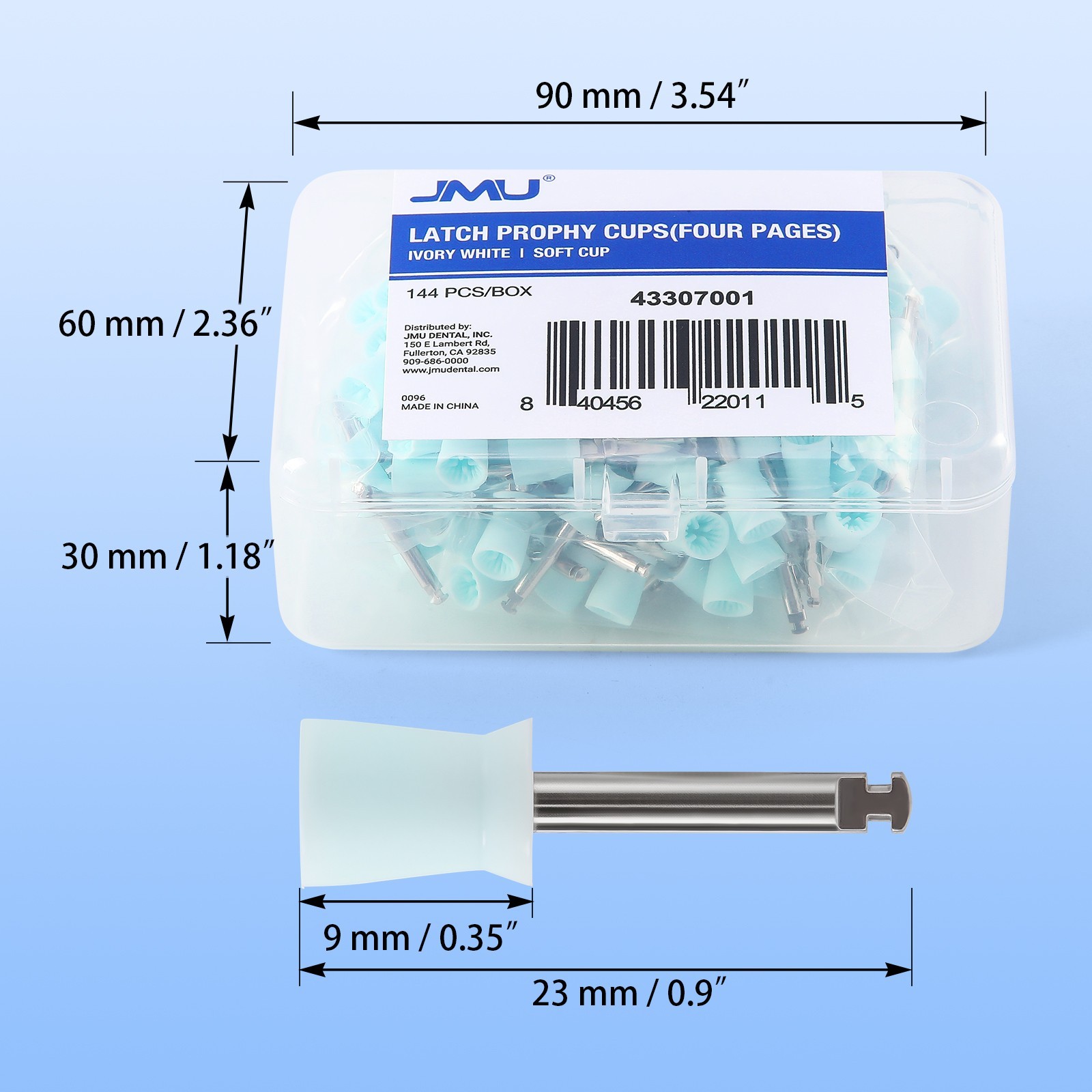 JMU Dental Prophy Cups Latch / Screw Type Four Pages Soft Polishing Cup 144pcs