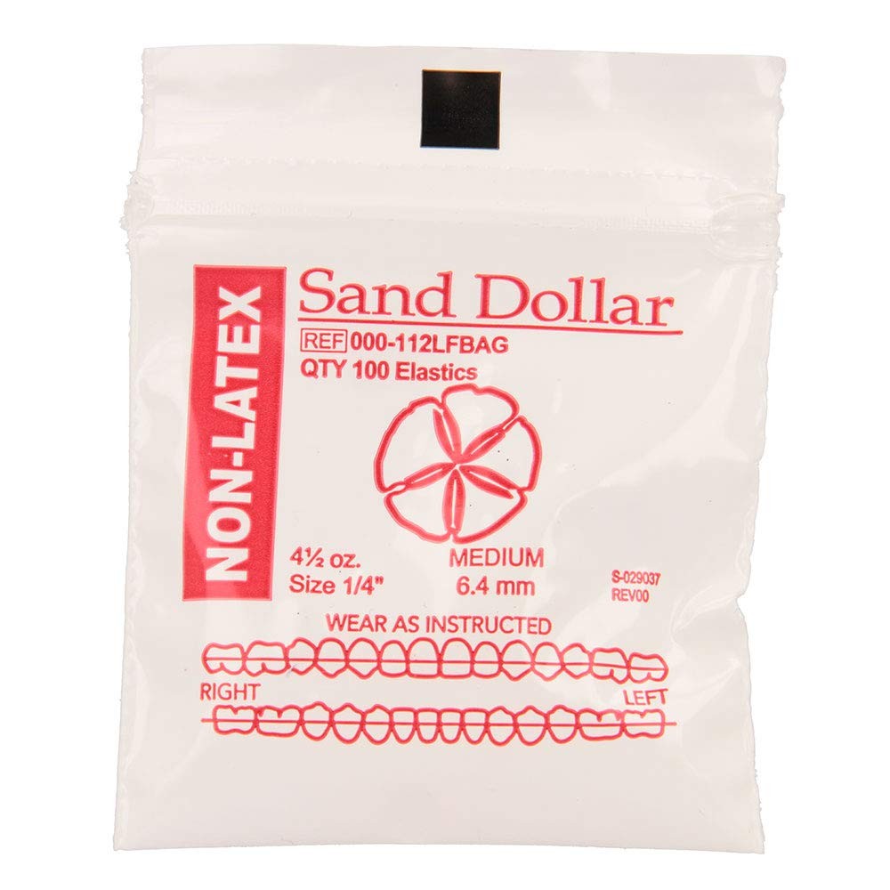 American Orthodontics Elastics Non-Latex Sea Life Sand Dollar | Medium, 4.5 O…