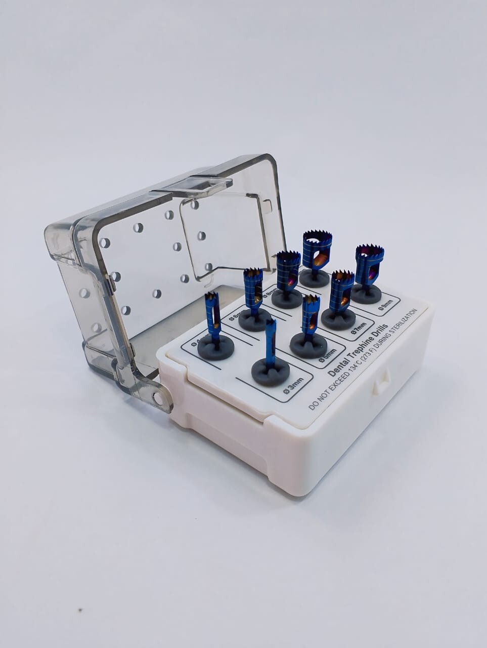 trephine drill kit 8 pcs blue dental implants