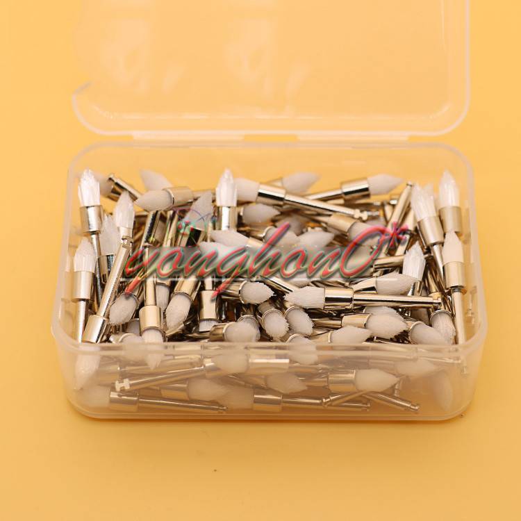 100PCS Dental Polishing Polisher Prophy Cup Brush Brushes Nylon Latch Cusp Type