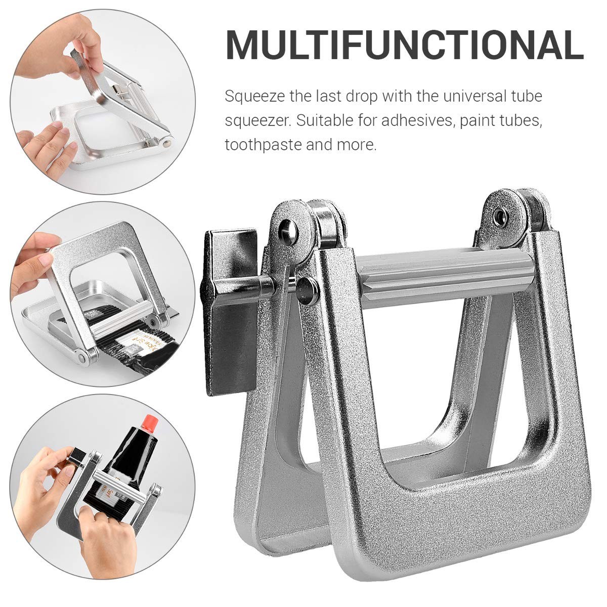 kwmobile Metal Toothpaste Tube Squeezer – Large 1 Count (Pack of 1), Silver