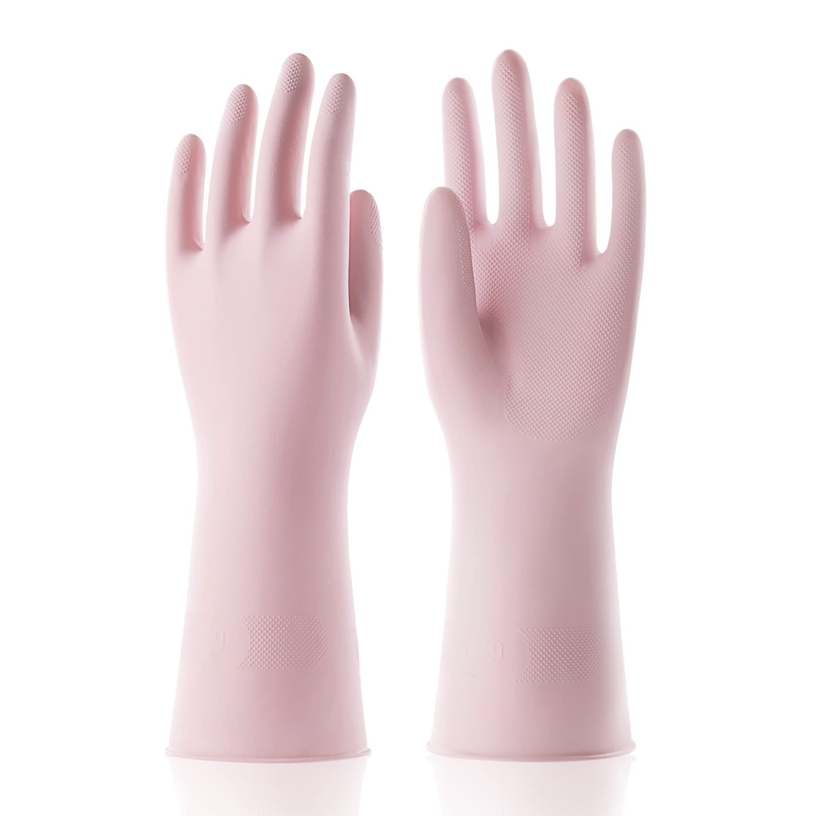 Small Household Rubber Gloves with Cotton Liner & Nonslip Grip, Waterproof Lo…