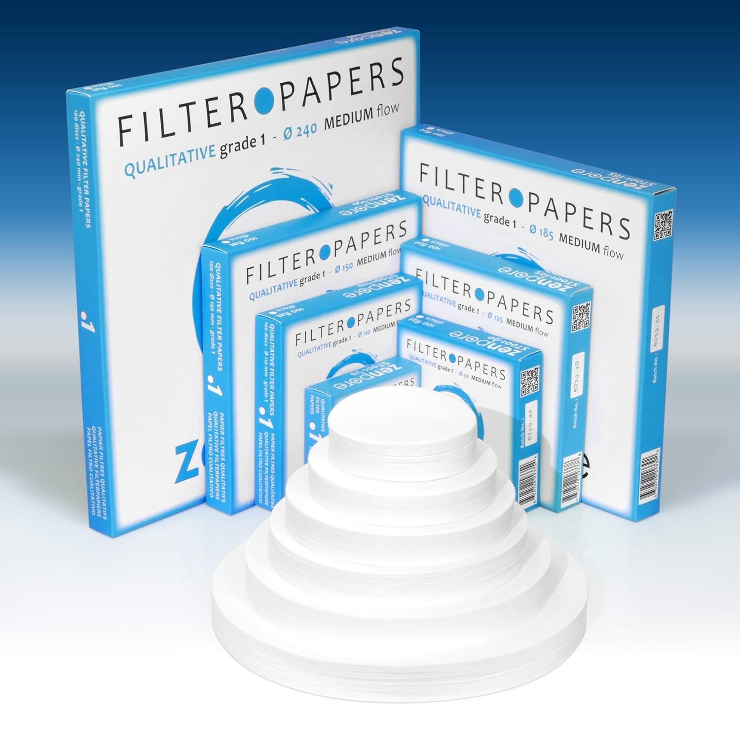 Versatile 18.5 cm Filter Paper Discs – Ideal for Qualitative Analyses (100 pcs)