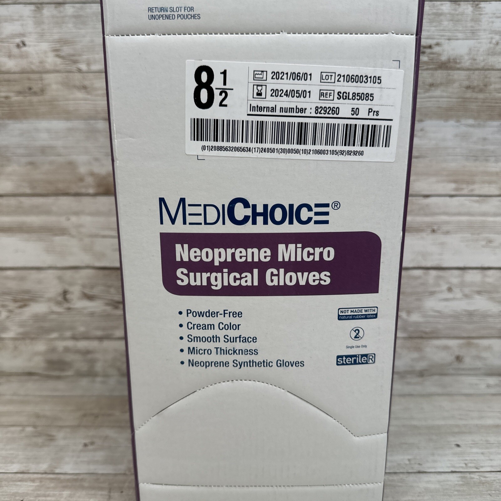 MediChoice Neoprene Micro Surgical Gloves Sterile 1 BOX Size: 8.5 *See Dates*