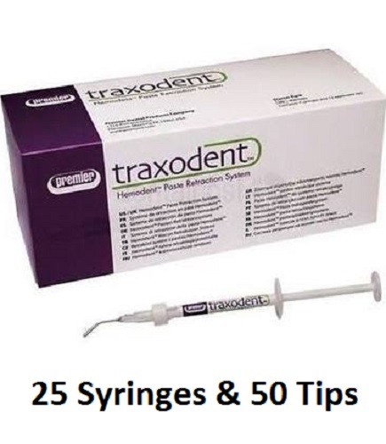 TRAXODENT 15% ALUMINUM CHLORIDE, HEMODENT PASTE RETRACTION SYSTEM – 25 Syringes