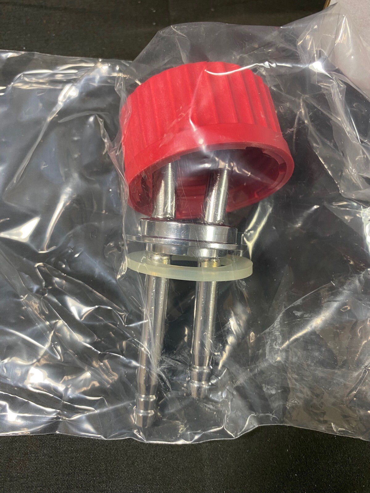 DURAN GL-45 Stainless Steel Connector Cap 2 Ports O-Ring PBT red 292612701