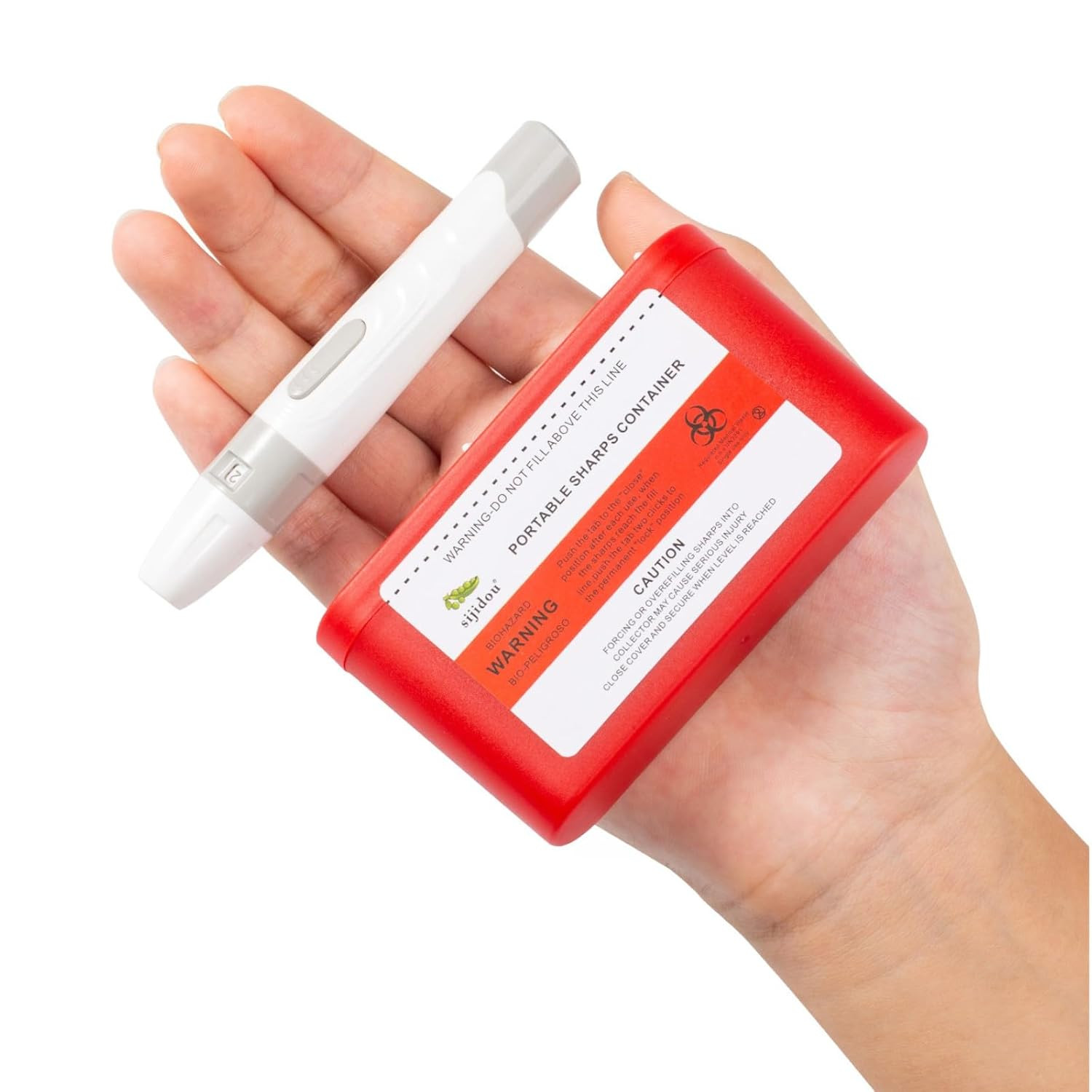 1 Pack Portable Sharps Container for Travel and Home Use,Pocket Travel Sharps Di