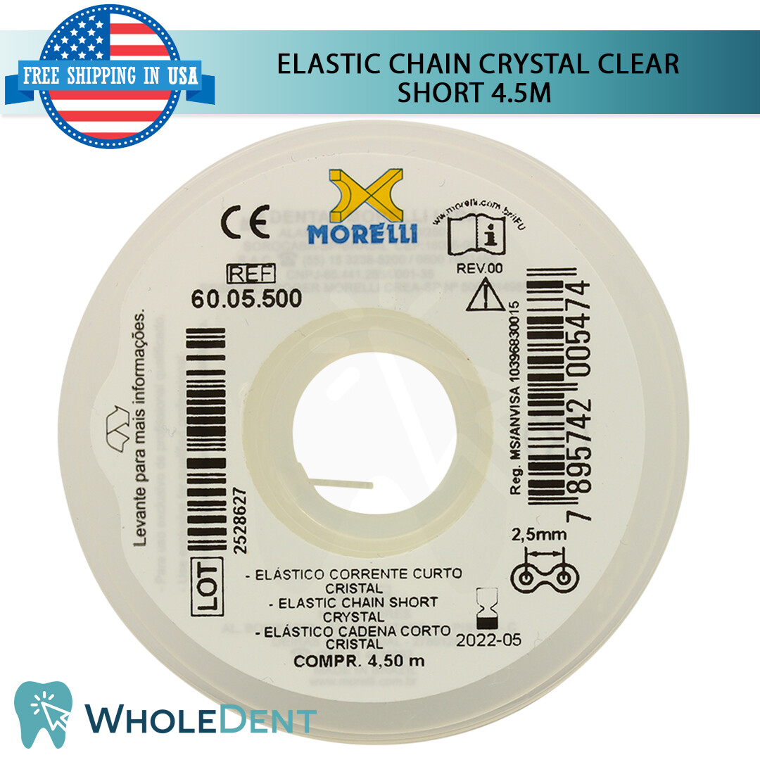 Orthodontic Dental Elastic Chain Crystal Clear Short 4.5m Power Tooth Morelli