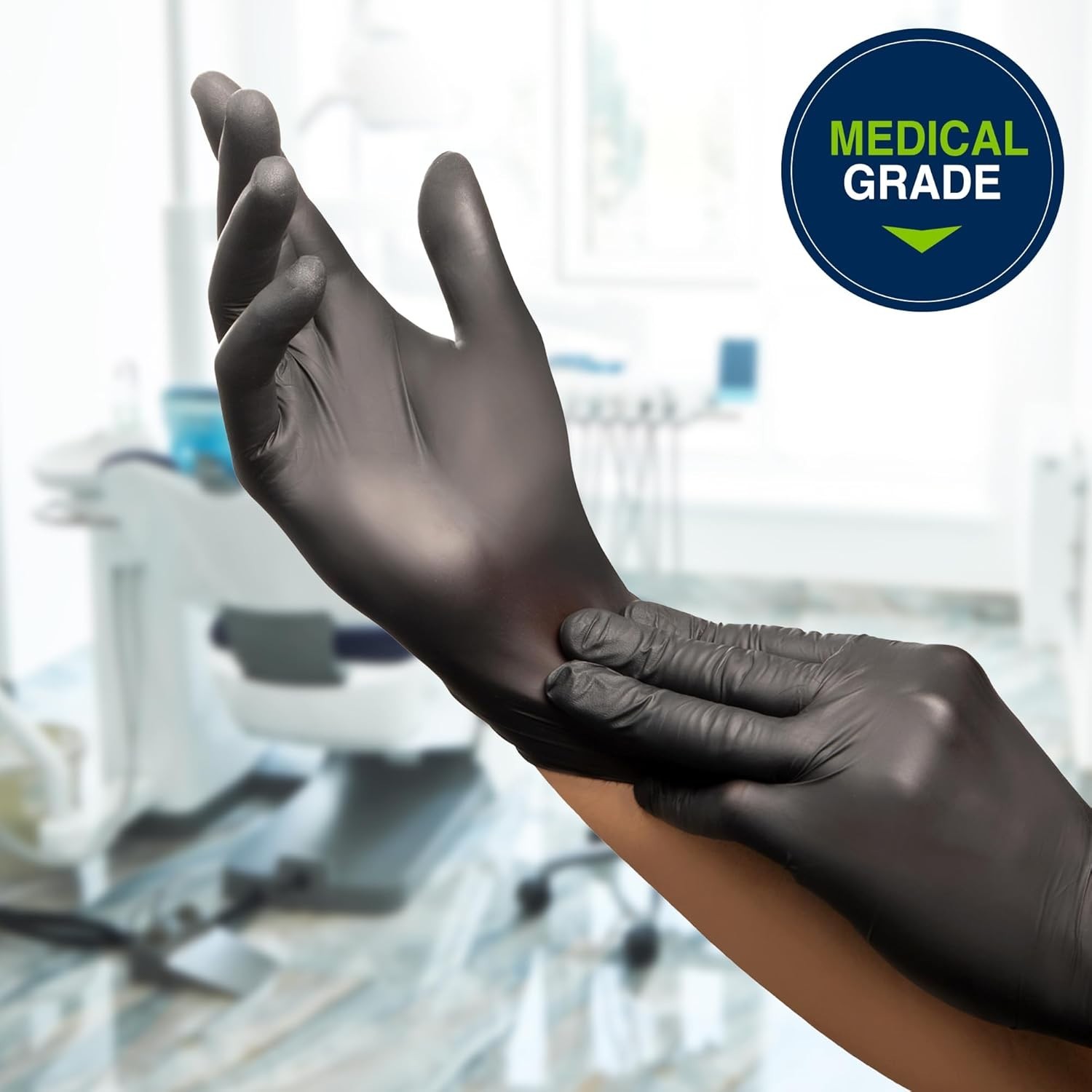 Halyard 5.5 Mil Black/Orange Nitrile Gloves – Waterproof, Disposable, 150 Count