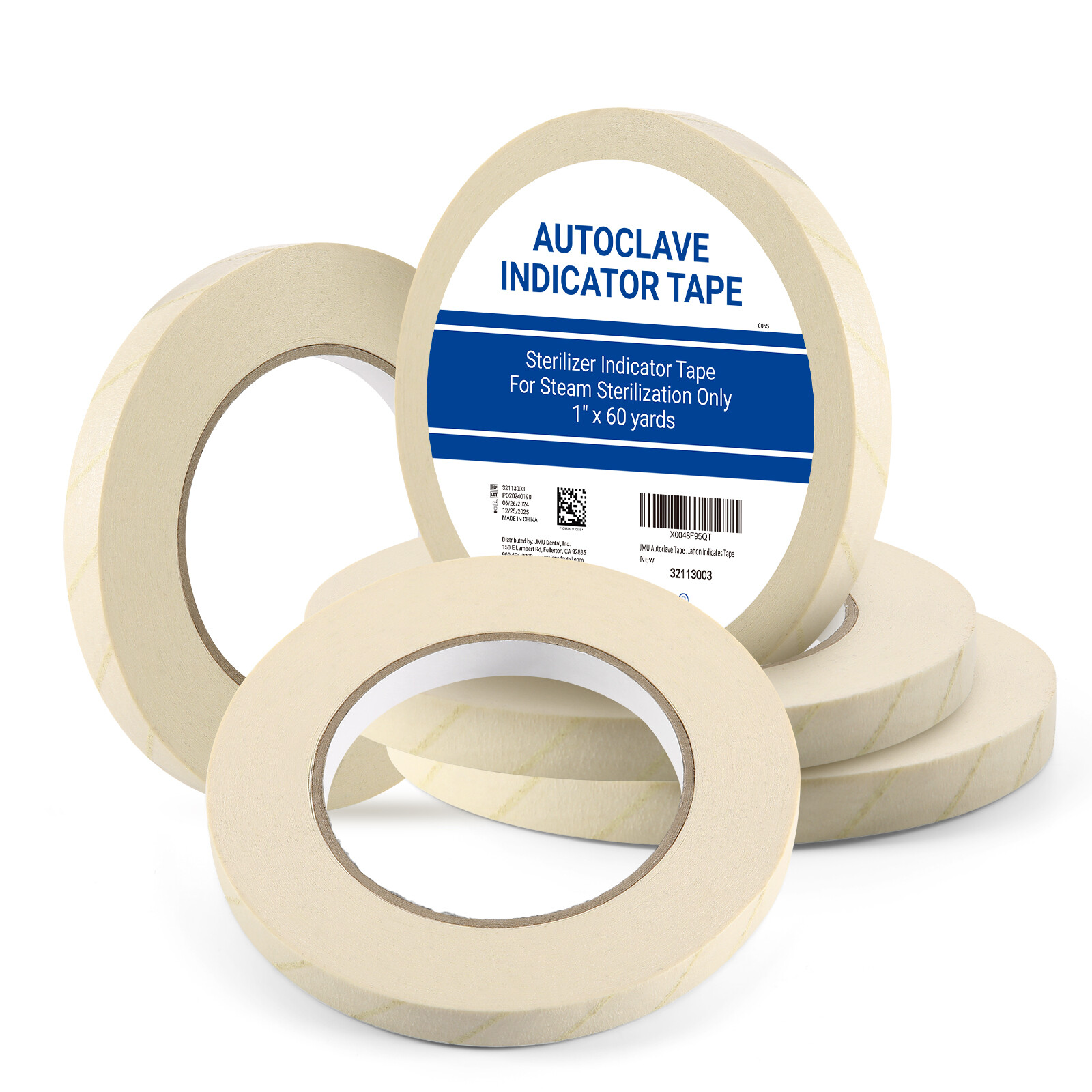 JMU Sterilization Steam Indicator Tape 1/2″ 3/4″ 1″x 60 Yard Autoclave Tape
