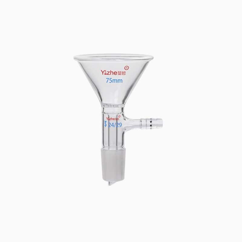 75mm Transparent Glass Filter Funnel with 24/29 Standard Joint School Lab Use